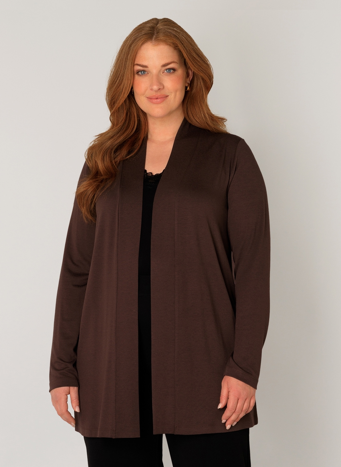 Base Level Curvy Strickjacke "Ayla", im verschlusslosen Design günstig online kaufen