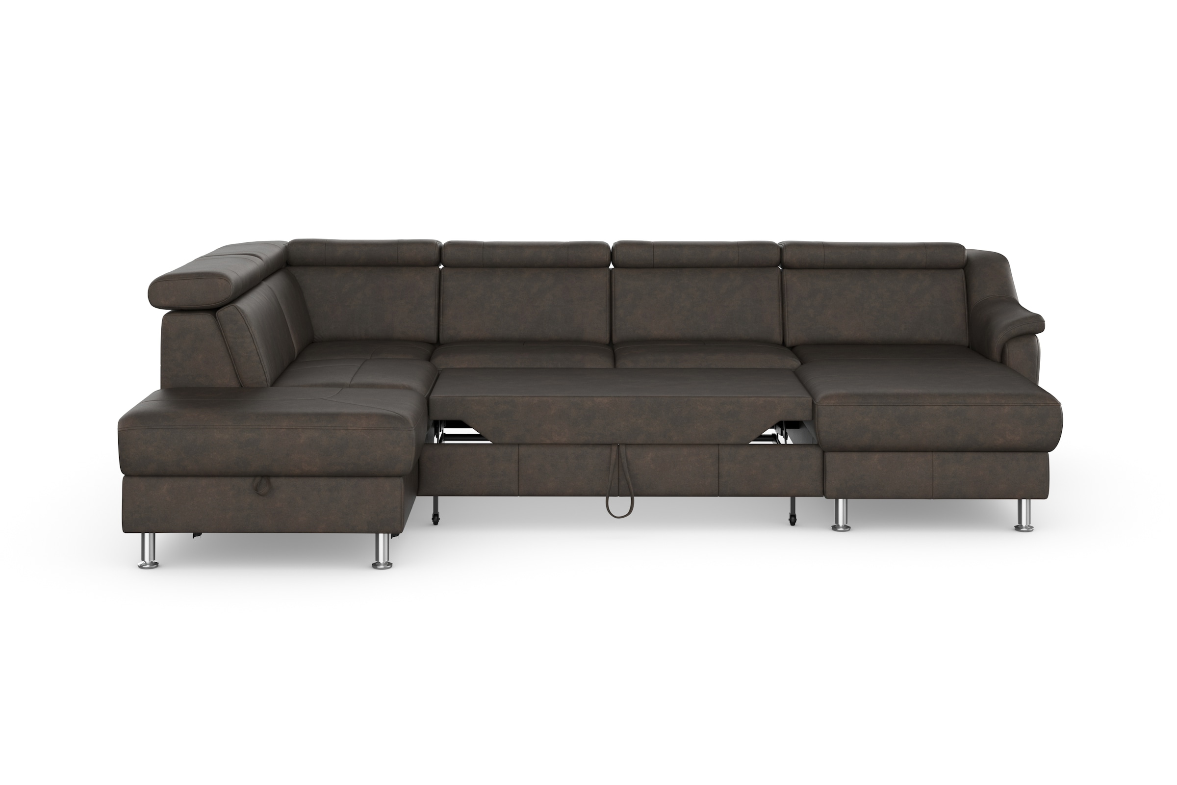 sit&more Wohnlandschaft »Freetown U-Form«, Kopfteilverstellung und Federkern, wahlweise mit Bettfunktion