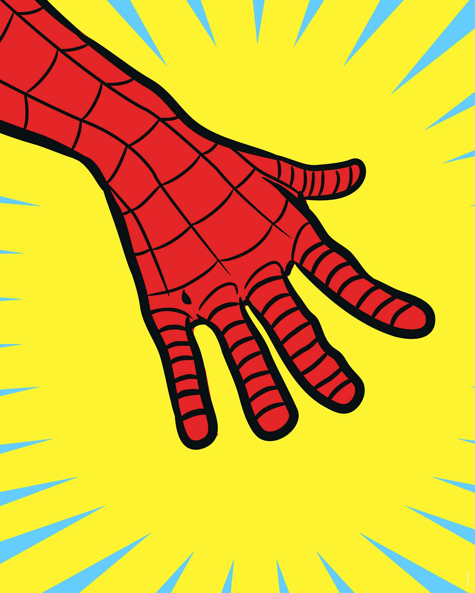 Komar Wandbild "Marvel PowerUp Spider-Man Hand", (1 St.), Deutsches Premium-Poster Fotopapier mit seidenmatter Oberfläch