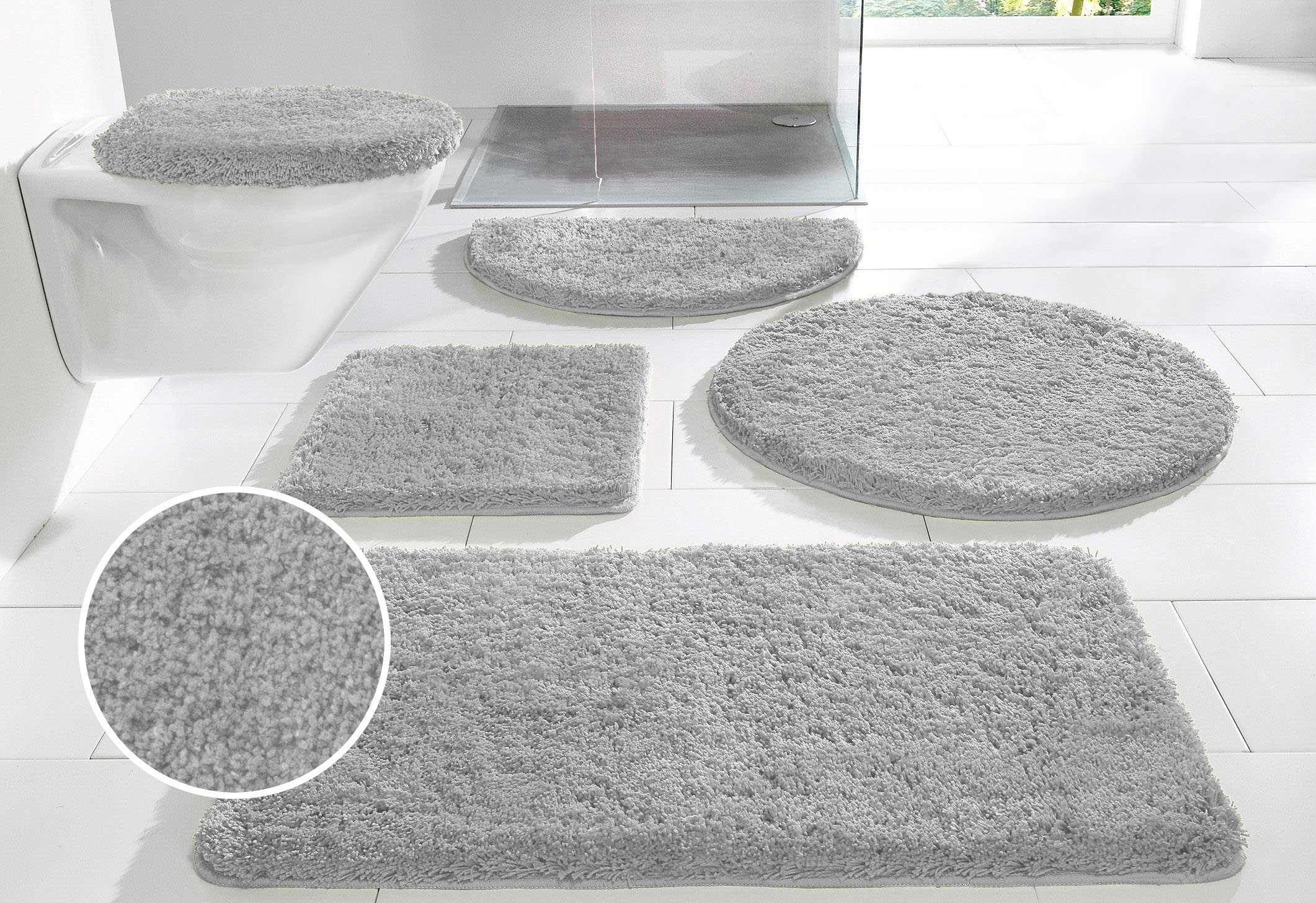 OTTO home 1100000002199 "Sanremo, Standard & Premium, 30mm oder 35mm, sehr weich" rutschhemmend beschichtet fußbodenheizungsgeeignet schnell trocknend Badteppich, unifarben, rechteckig, rund & als 3-tlg. Set erhältlich