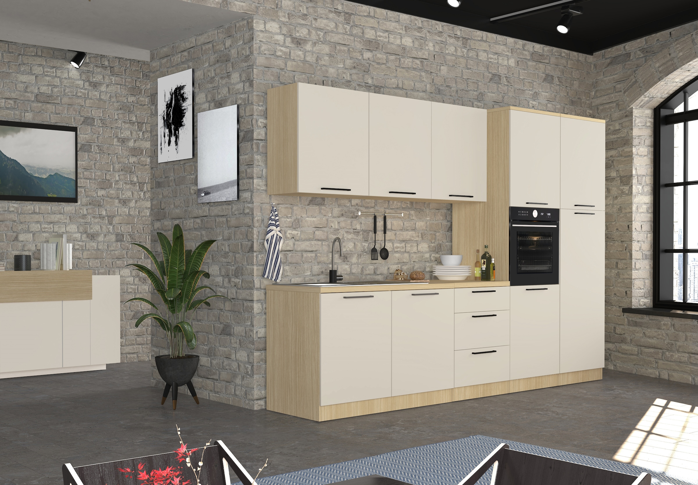 KOCHSTATION Aufsatzschrank »Luna, Hängeschrank, Küchenhängeschrank, Made in Italy« B/T/H: 60×60×20 cm, zusätzlicher Stauraum über der Arbeitsfläche