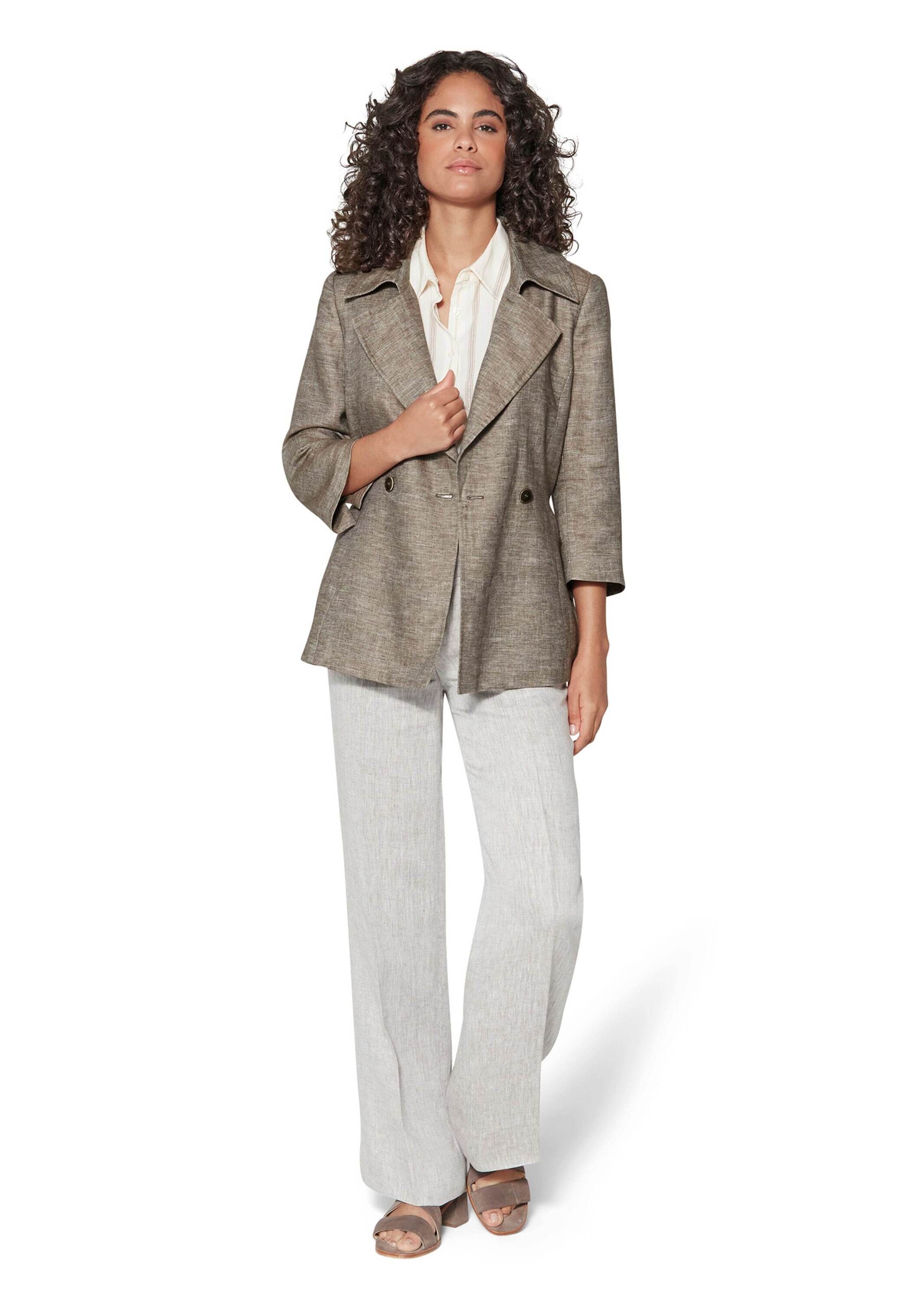 MADELEINE Kurzjacke »Jacke Leinenjacke mit Bindegürtel und 3/4-Ärmeln«