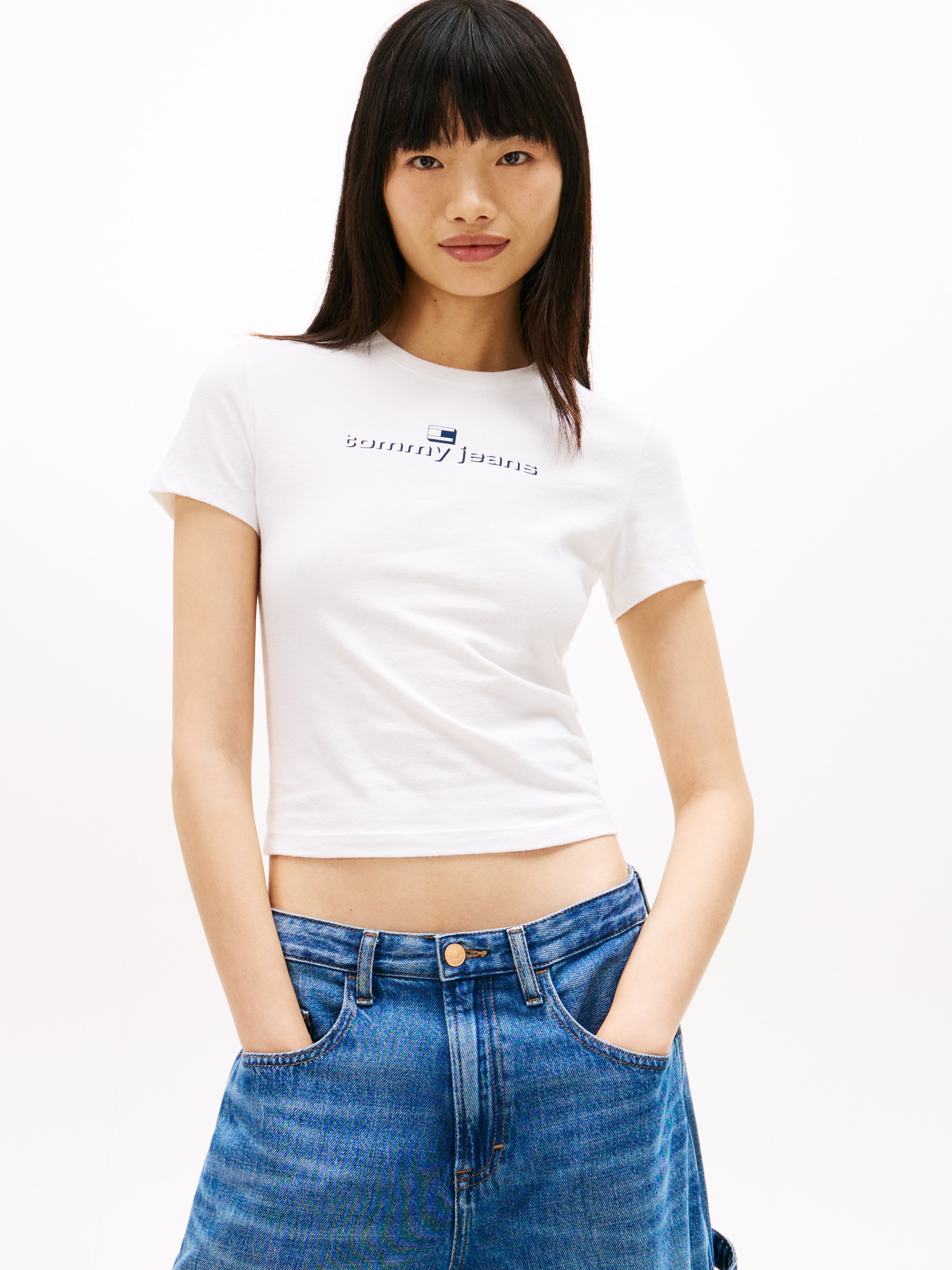 Tommy Jeans Kurzarmshirt "TJW 2PACK SLIM ESS LOGO 1 TEE" Packung, 2er-Pack, 2 tlg.