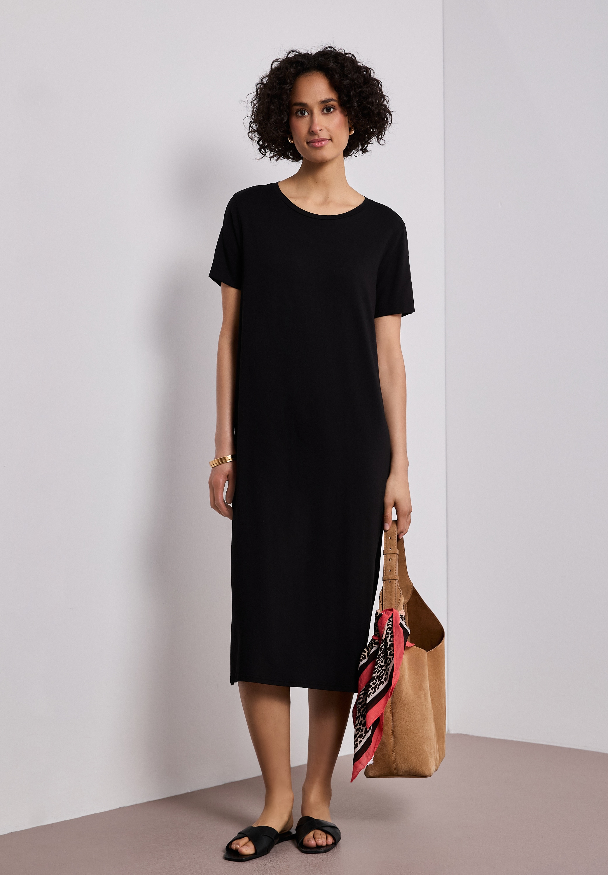 STREET ONE Midikleid Ohne Taschen in Unifarbe