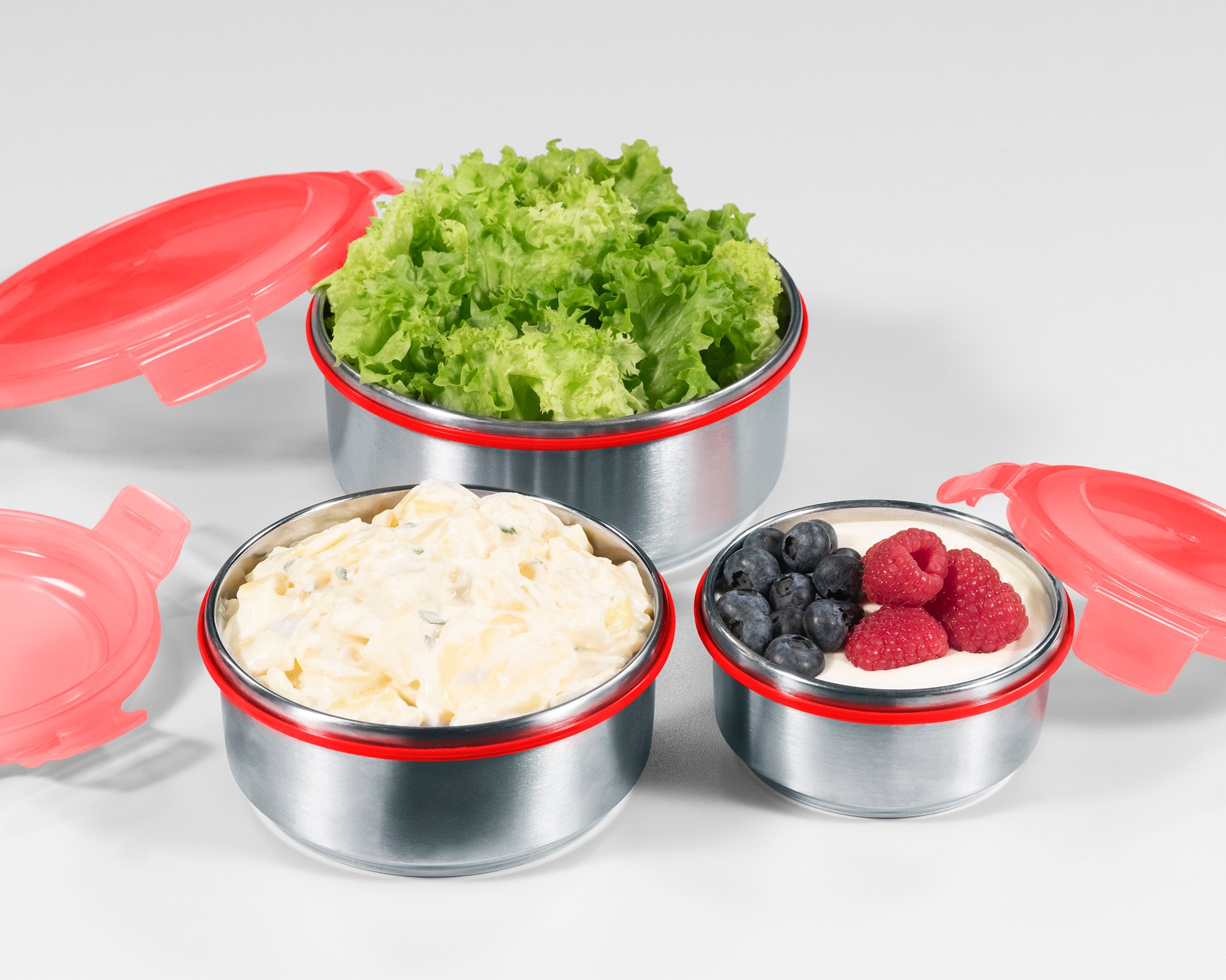 Topf-Set KING "ALUGUSS", rot, Töpfe, Keramikantihaftbeschichtung, Induktion 4