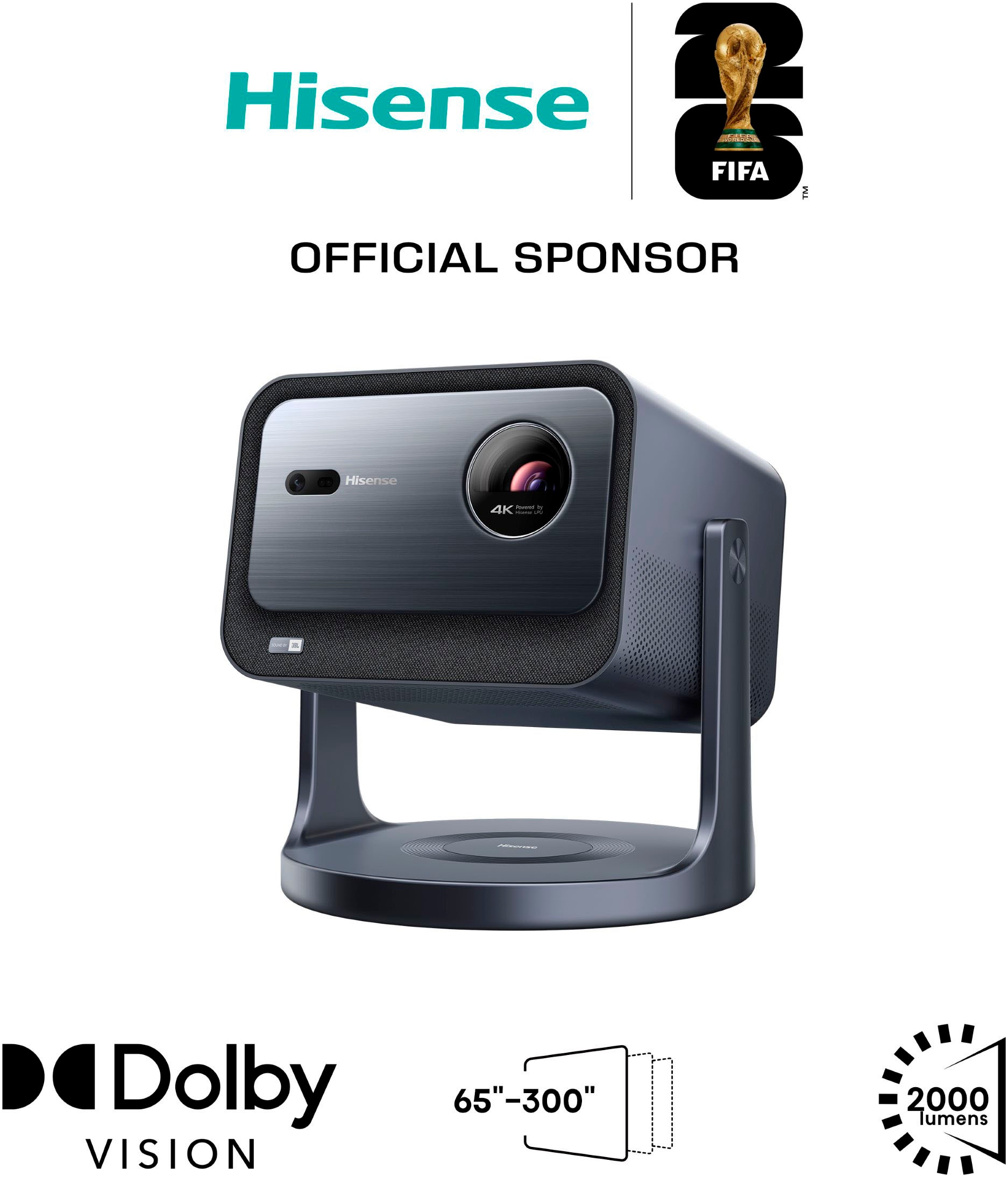 "HISENSE Mini-Beamer ""C2"", grau, B:24,6cm H:25,2cm T:24,6cm, Beamer"