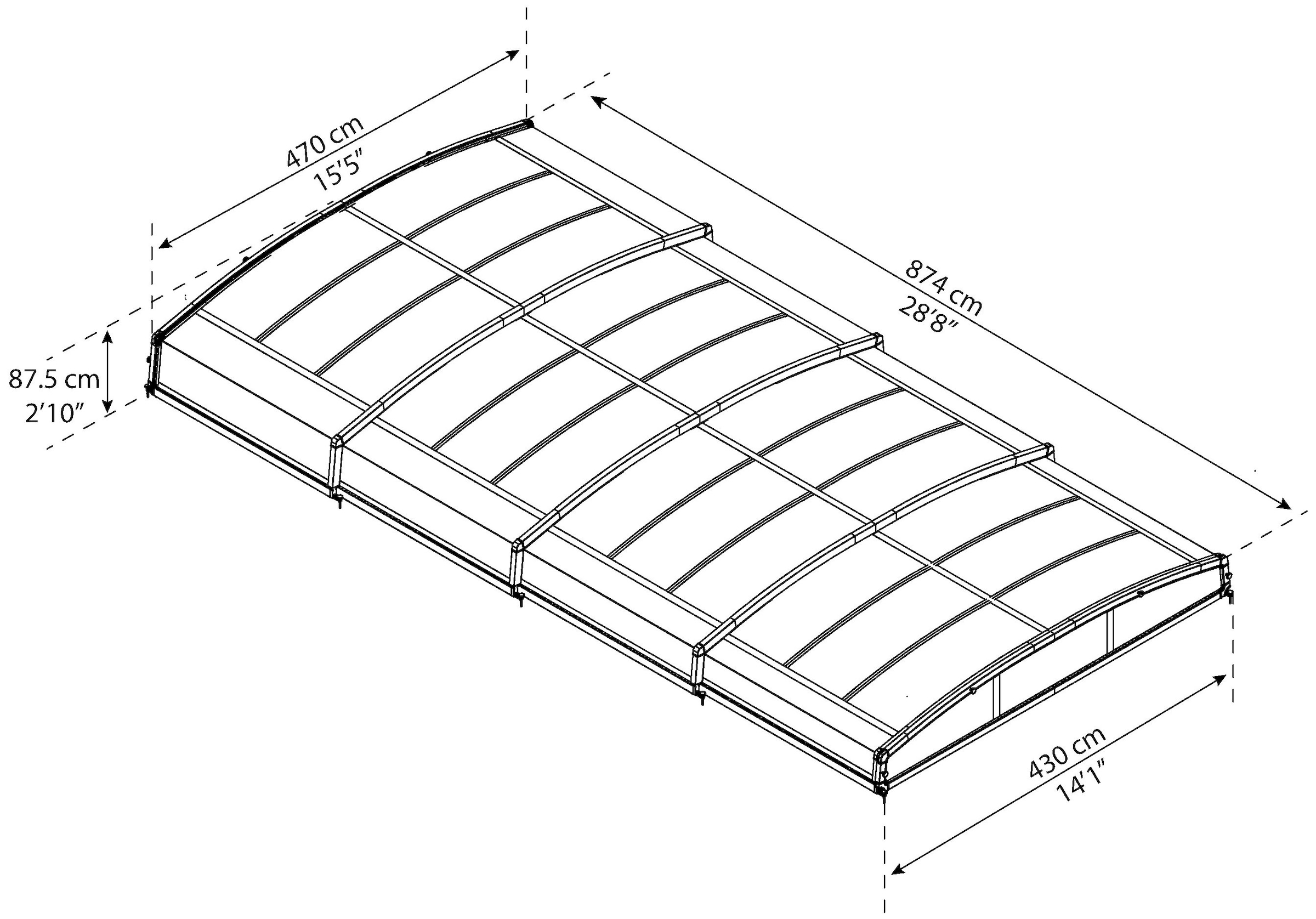 Palram - Canopia Poolverdeck »Palram - Canopia Poolüberdachung Majorca«, für rechteckige Pools bis zu 8 x 4 m geeignet