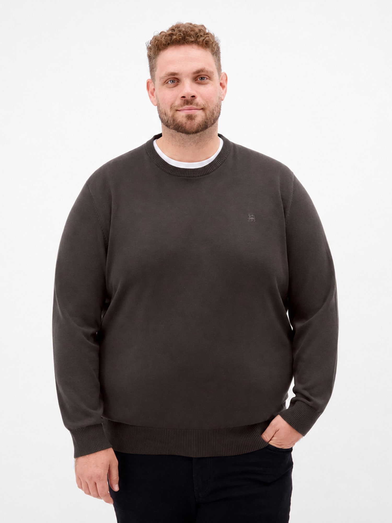LERROS Strickpullover "Strickpullover aus reiner Baumwolle in großen Größen"