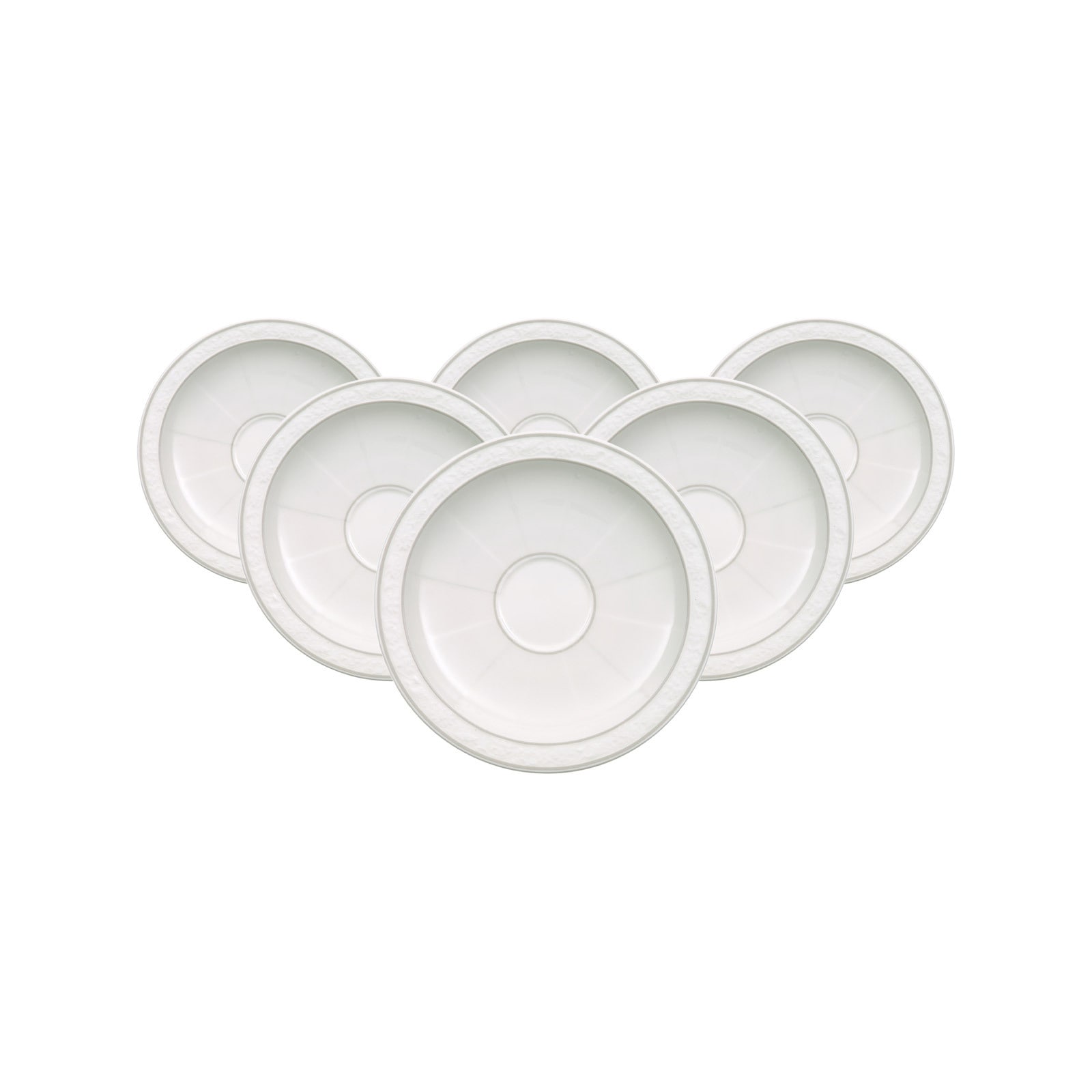 Villeroy & Boch Untertasse "Espressountertassen Gray Pearl ø 13 cm 6er Set weiß" Spülmaschinengeeignet, Mikrowellengeeignet