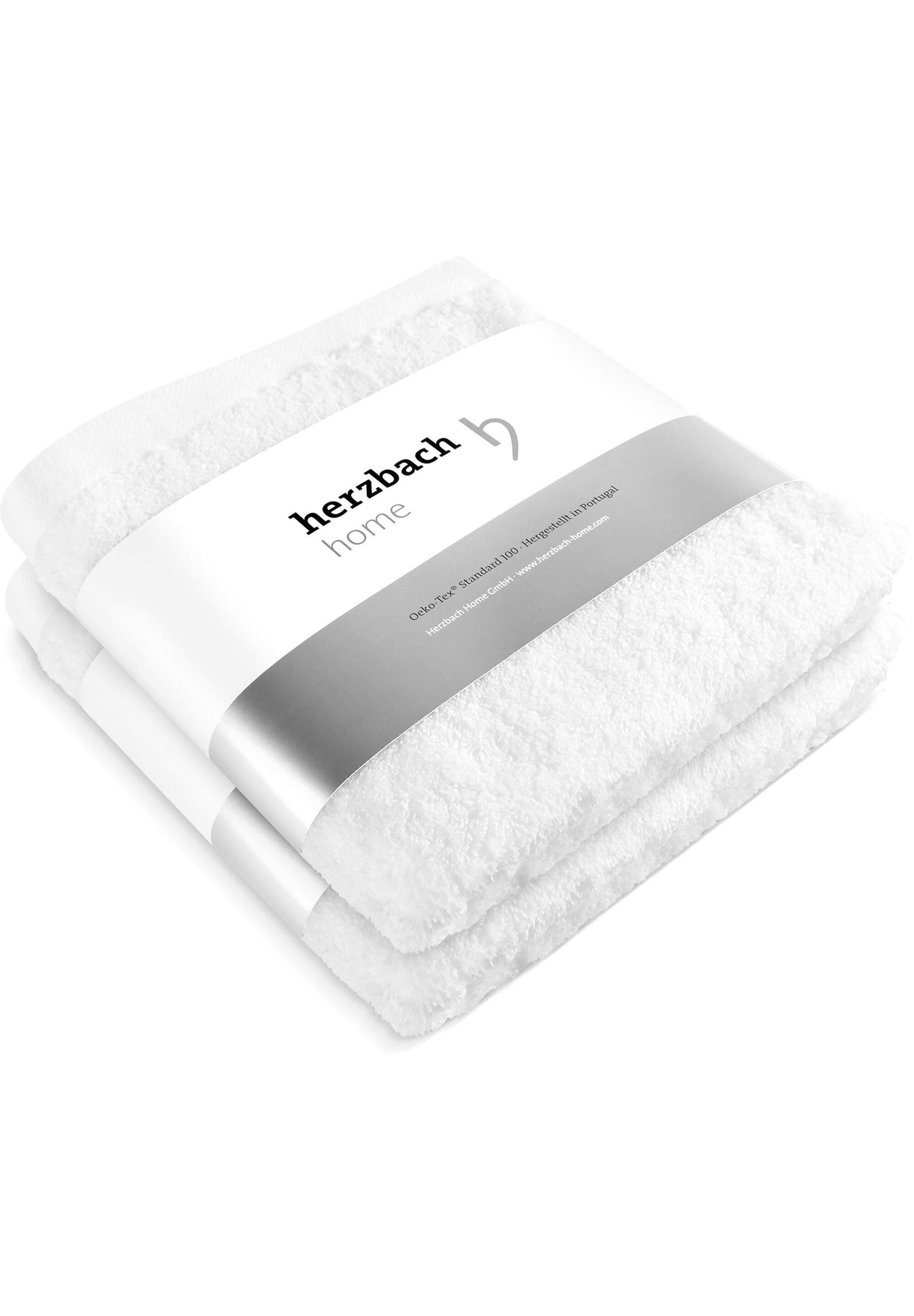 herzbach home Handtuch Set "Pura" 2 Jersey 550g/m², Premium-Qualität, 100% Baumwolle, einfarbig