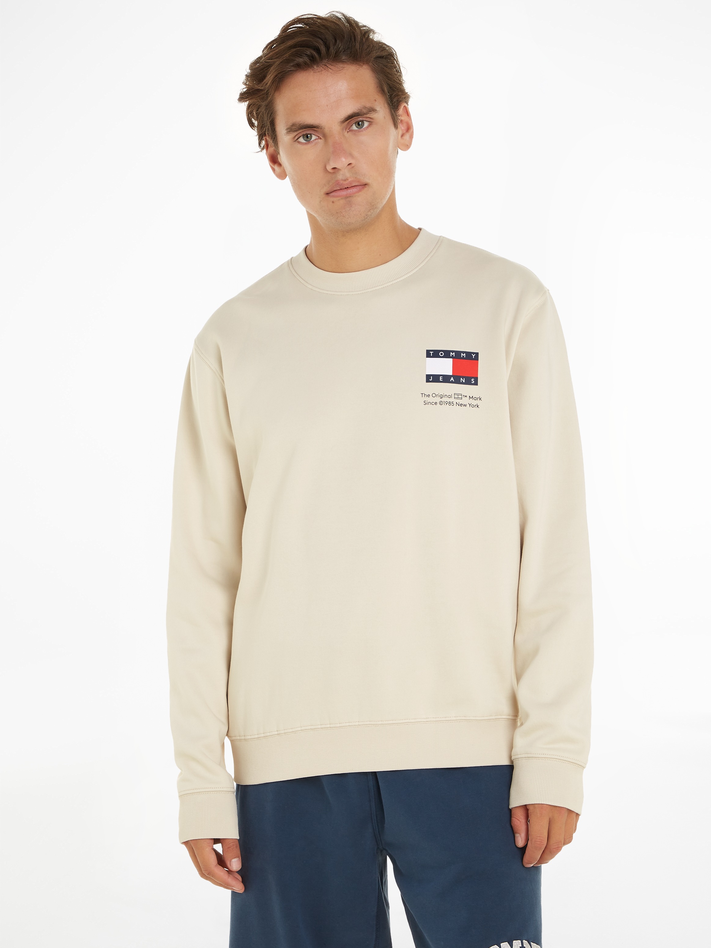 Tommy Jeans Sweatshirt "TJM REG ESSENTIAL FLAG CNECK EXT", Rundhals-Sweatsh günstig online kaufen