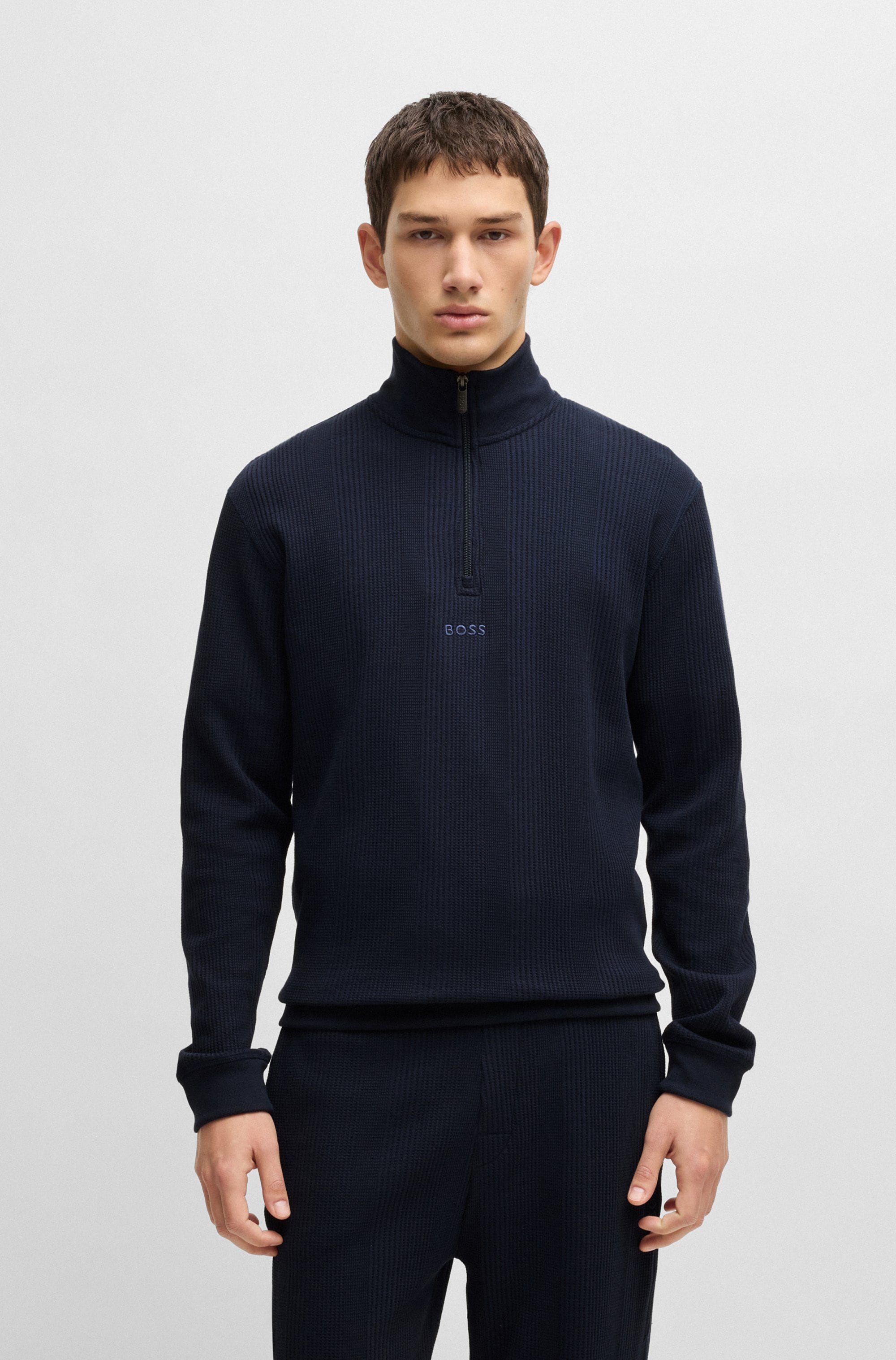 BOSS Sweatshirt "Structure 1/4 Zip", mit feiner Struktur günstig online kaufen