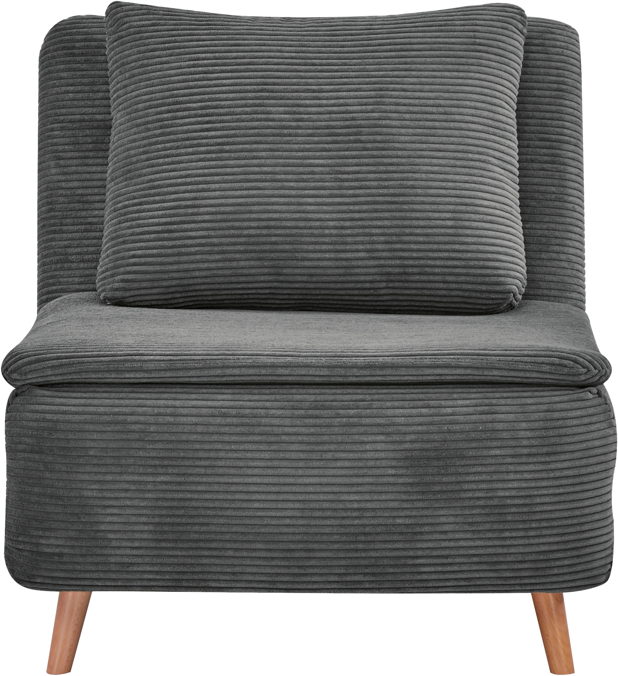 INOSIGN Sessel »AINSLEY«, wandelbar zum Gästebett, Schlafsofa, Webstoff u. Cord-Bezug
