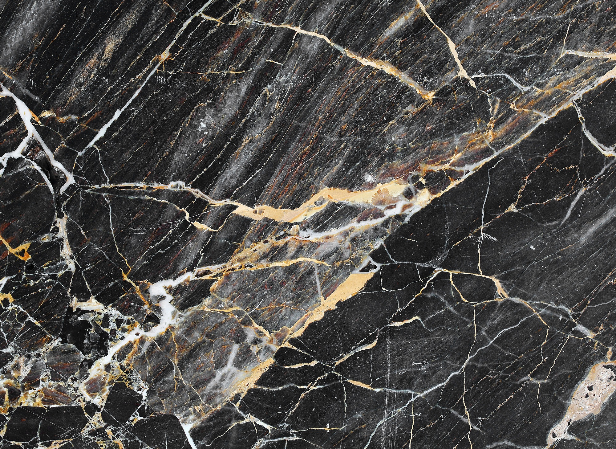living walls Fototapete "Designwalls Black gelb Marble" glatt Vlies, Wand, Schräge, Decke