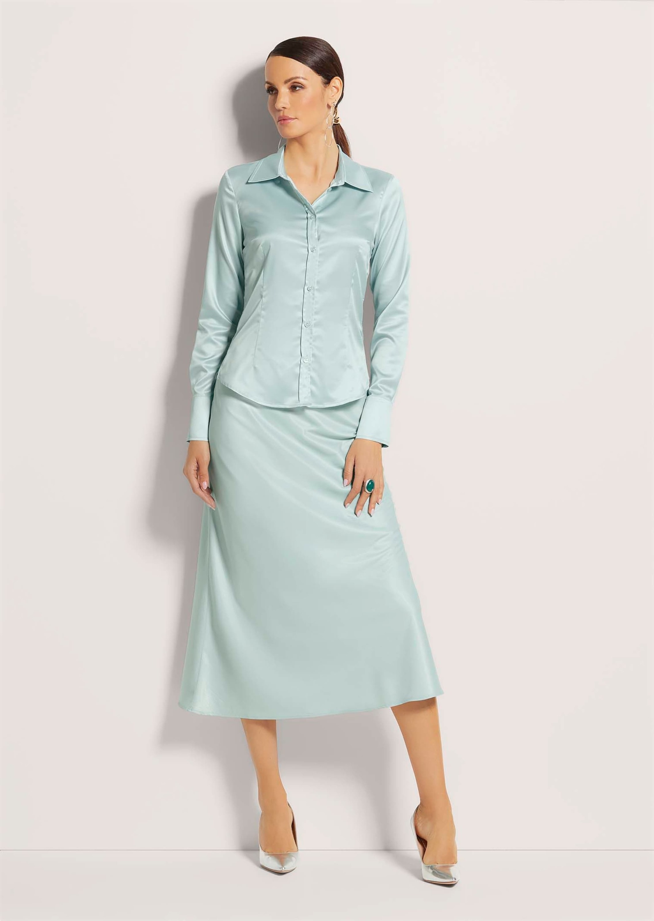 MADELEINE Hemdbluse "Bluse Hemdbluse mit glänzendem Finish" günstig online kaufen