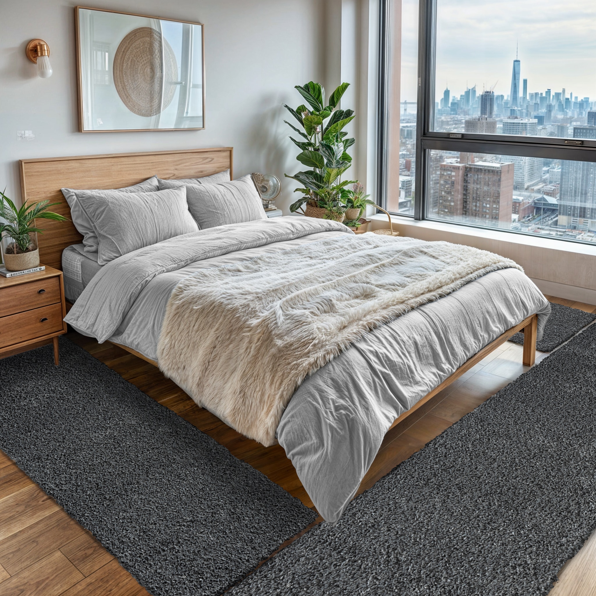 OTTO home Hochflor-Teppich "Banji" rechteckig 37 mm Höhe Uni Farben, weich günstig online kaufen