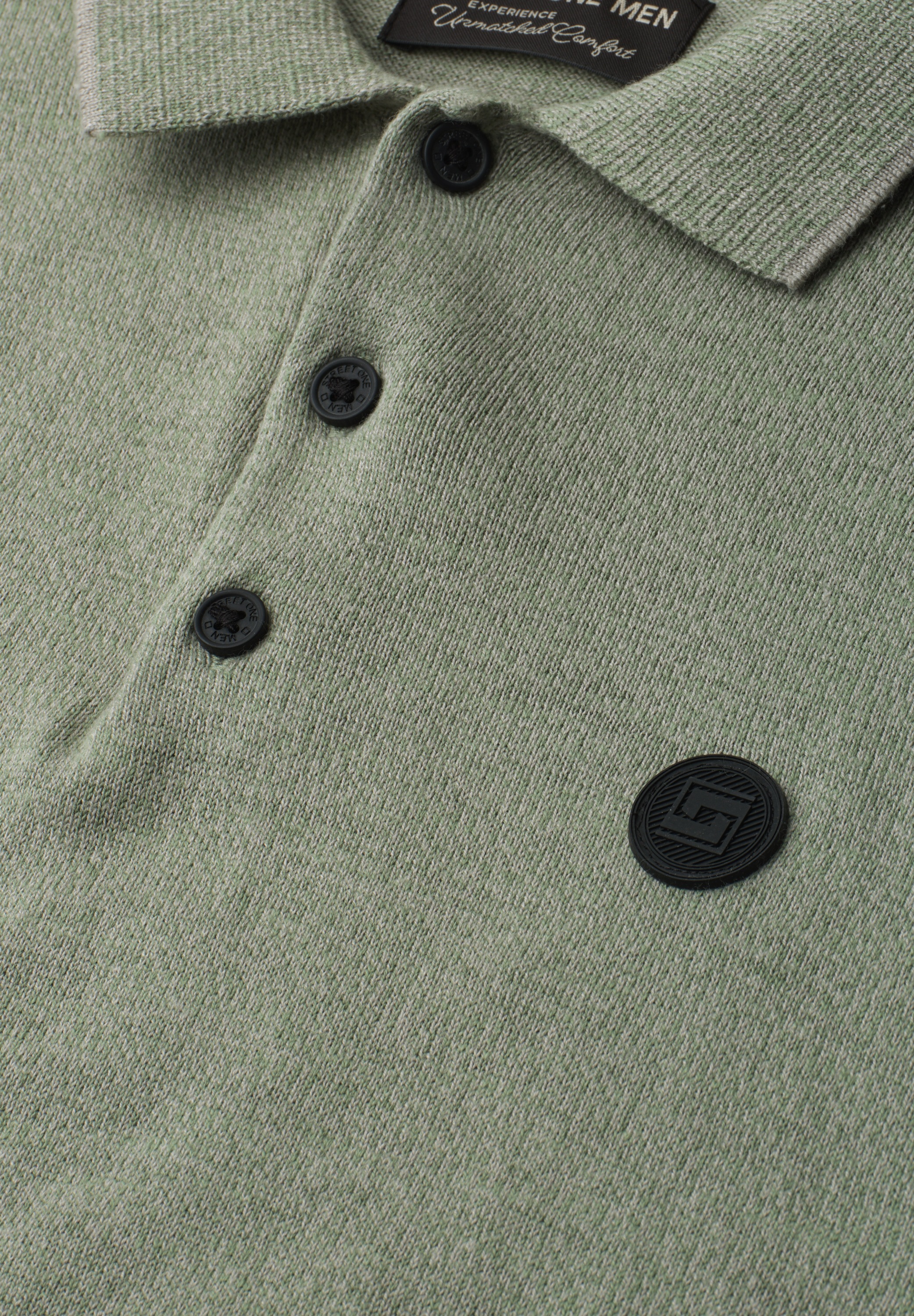 STREET ONE MEN Strickpullover mit Mouliné Garn