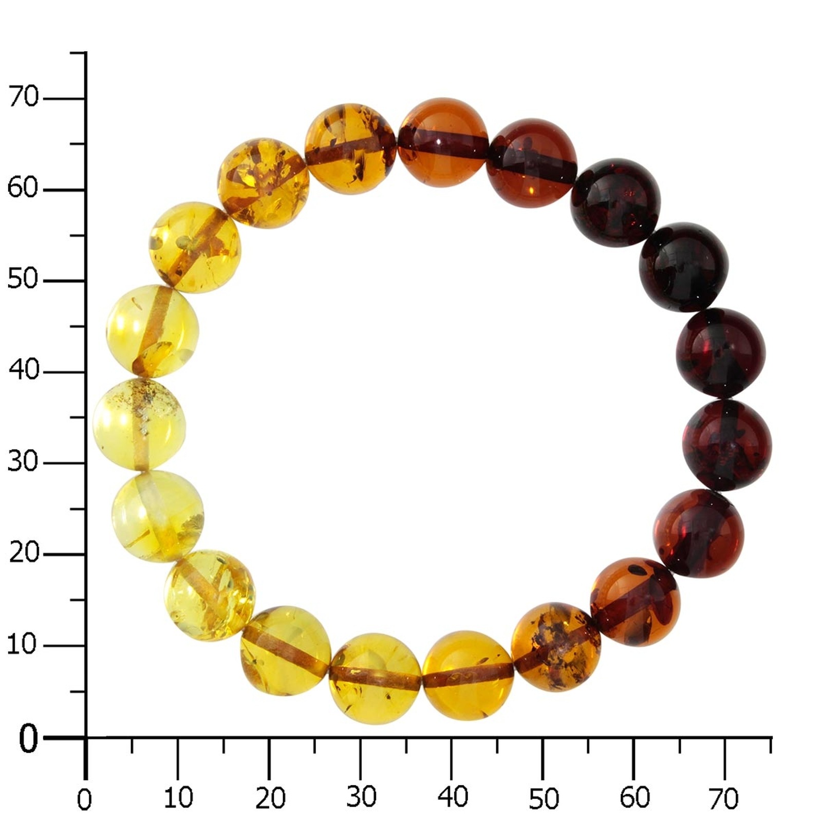 Ostsee-Schmuck Bernstein Beaded Bracelet Multicolor Size 19 2