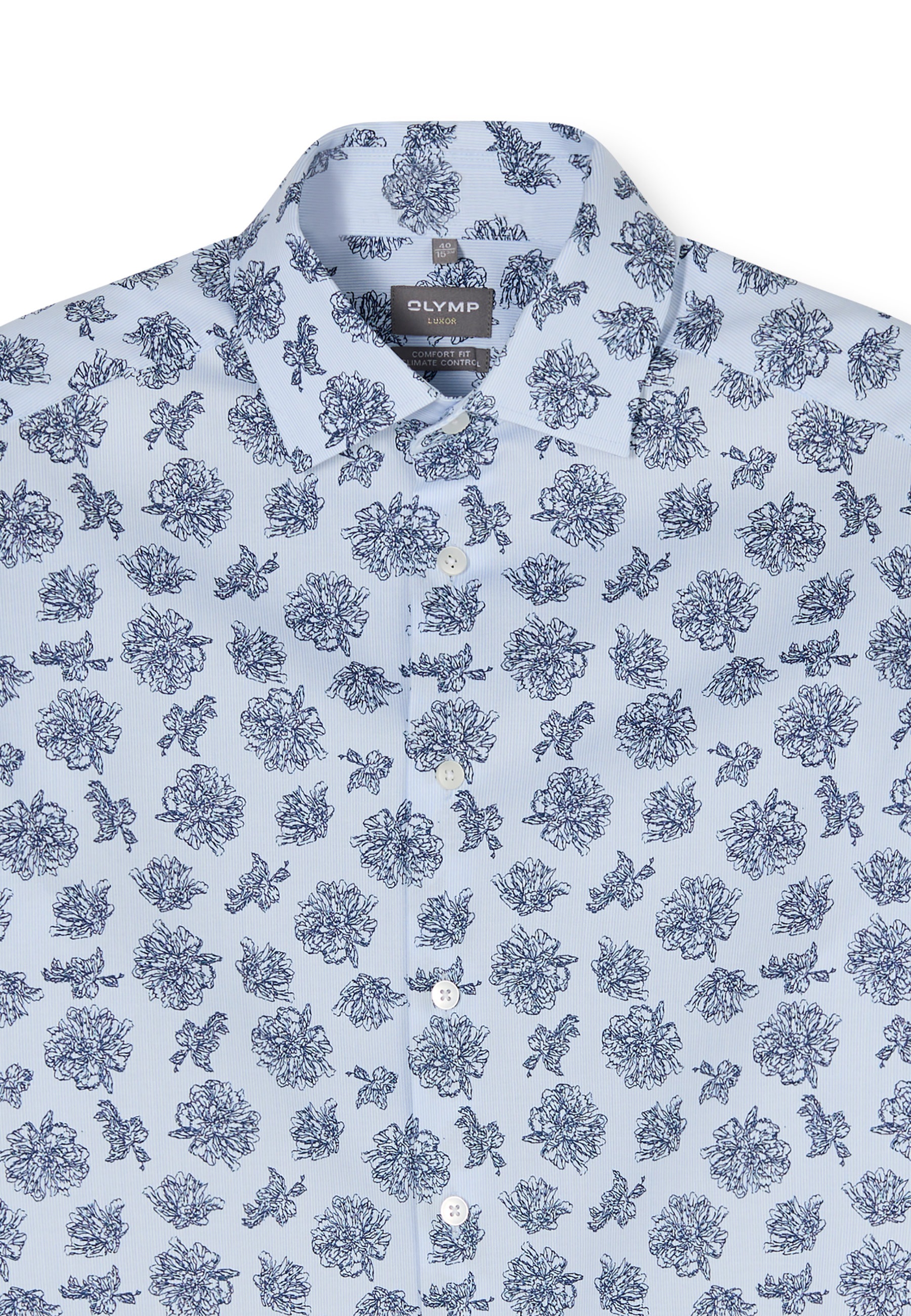 OLYMP Luxor 24/Seven Men's Shirt Blue 45 4