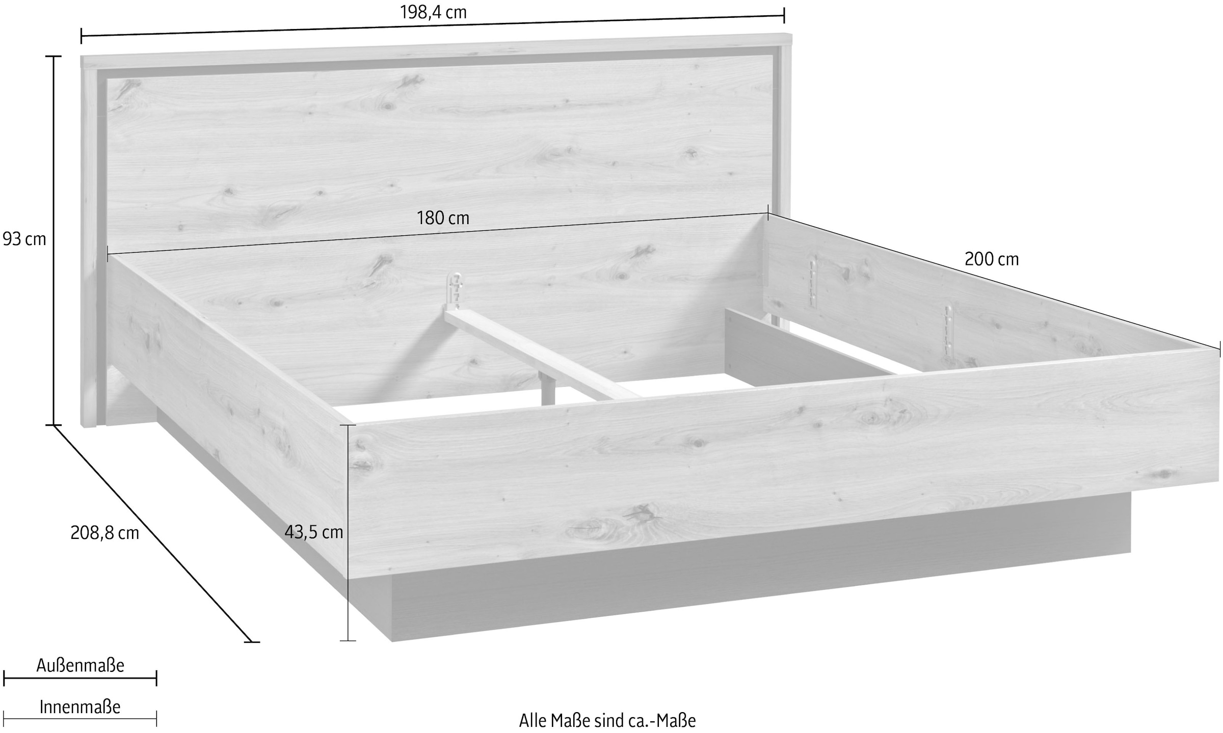 FORTE Bettgestell »Trondheim«, melaminbeschichtet