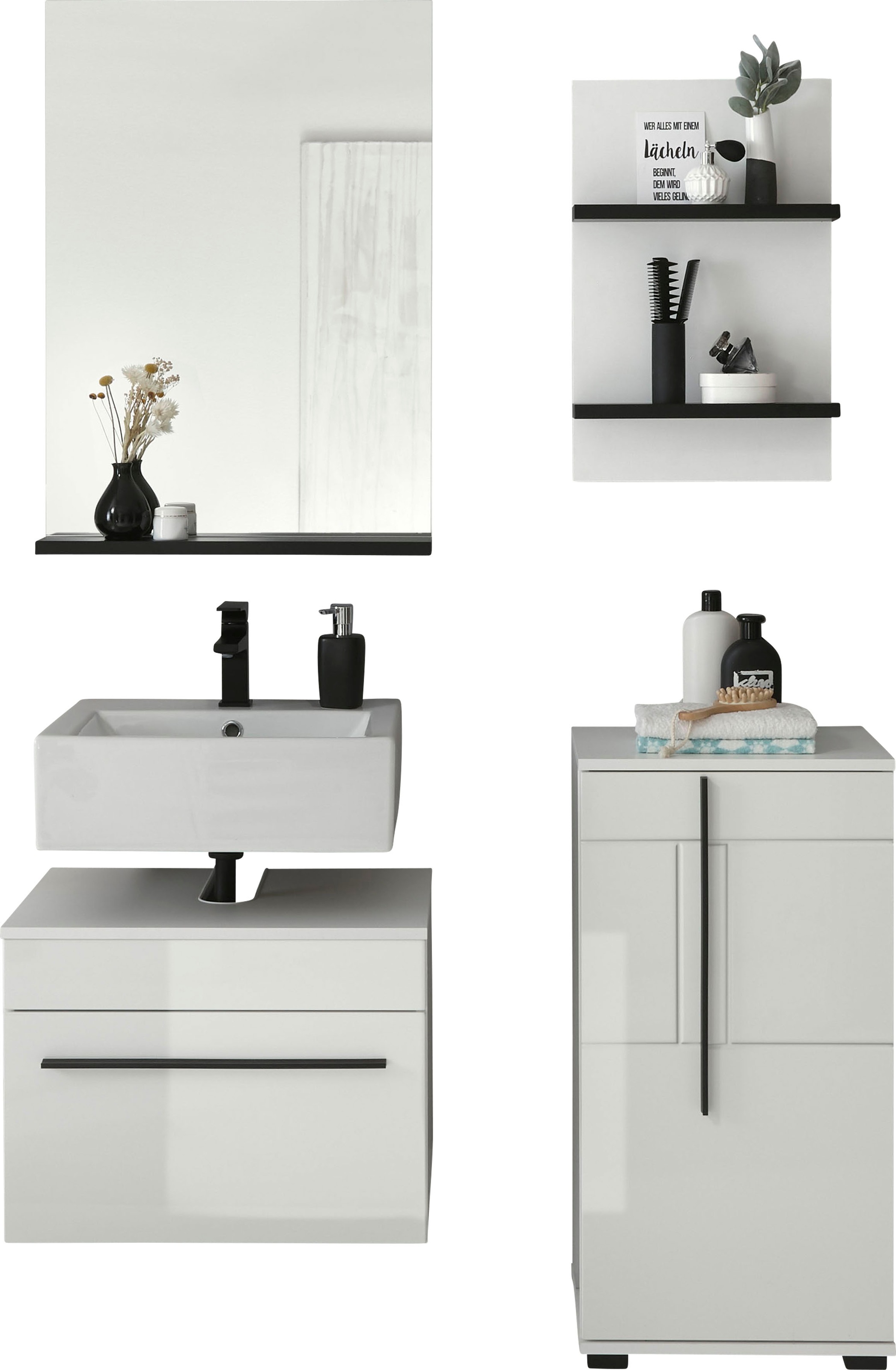 INOSIGN Badmöbel-Set "Cantara", (Set, 4 St.), Fronten in Hochglanz günstig online kaufen