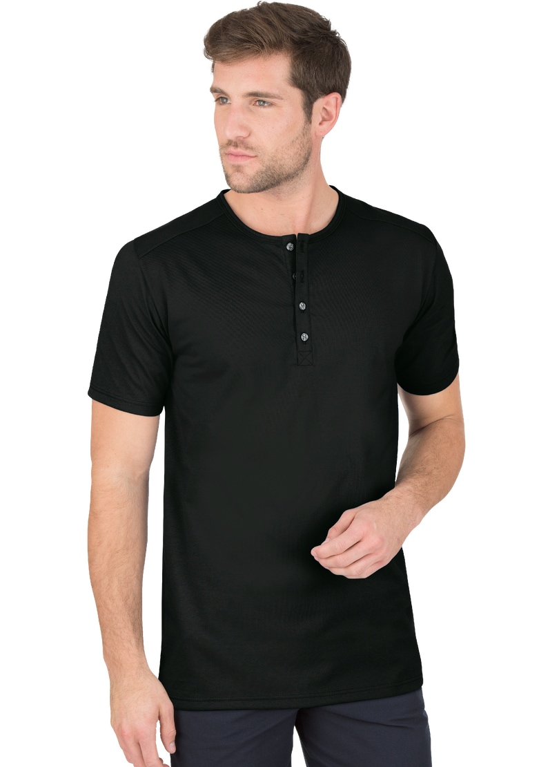 Trigema "TRIGEMA T-Shirt mit Knopfleiste DELUXE Baumwolle" 1 Stk.