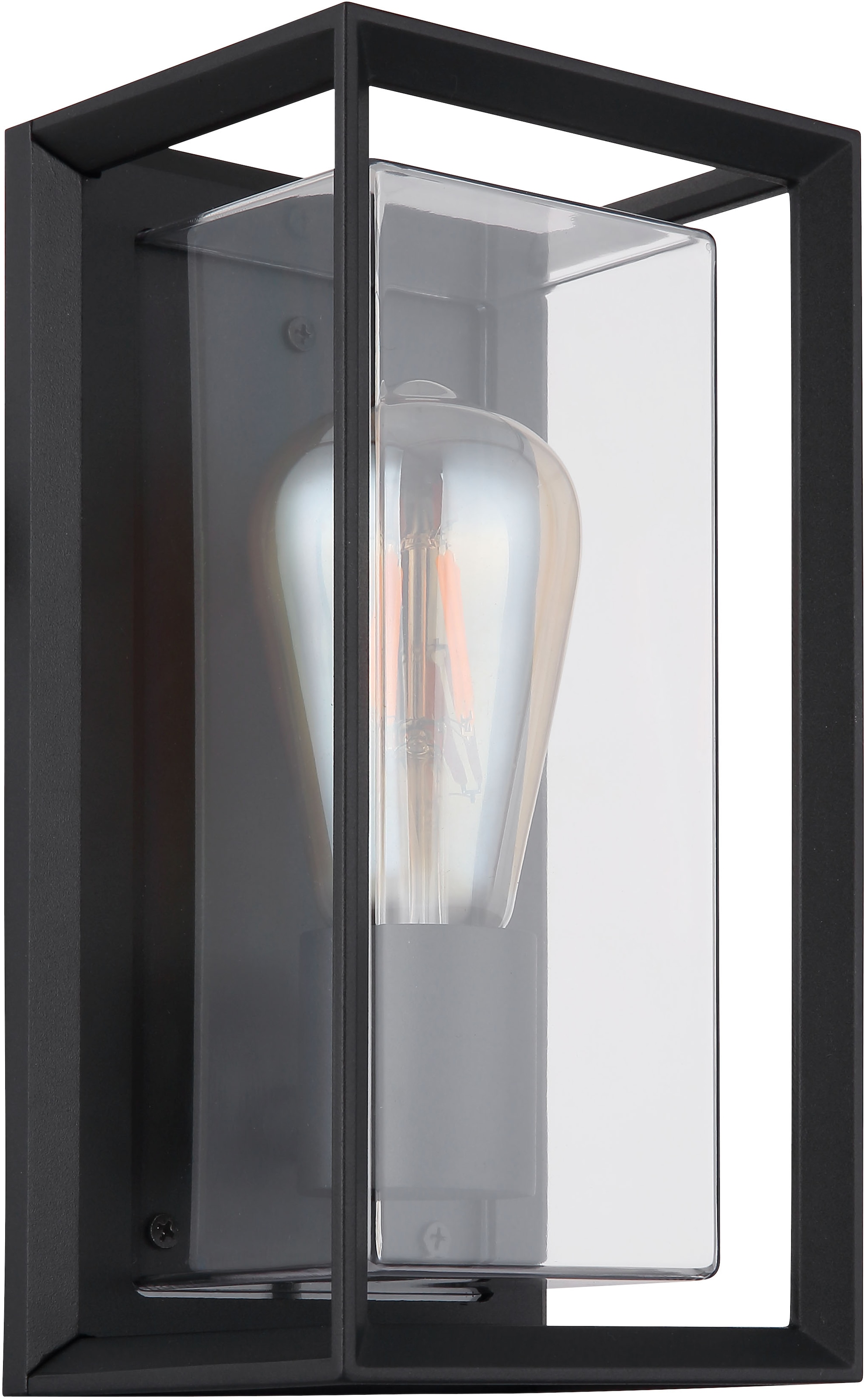 GLOBO LIGHTING Außen-Wandleuchte »LOGANA«, Leuchtmittel E27 | ohne Leuchtmittel, Außenlampe/schwarz/IP44/Terrasse/Wand