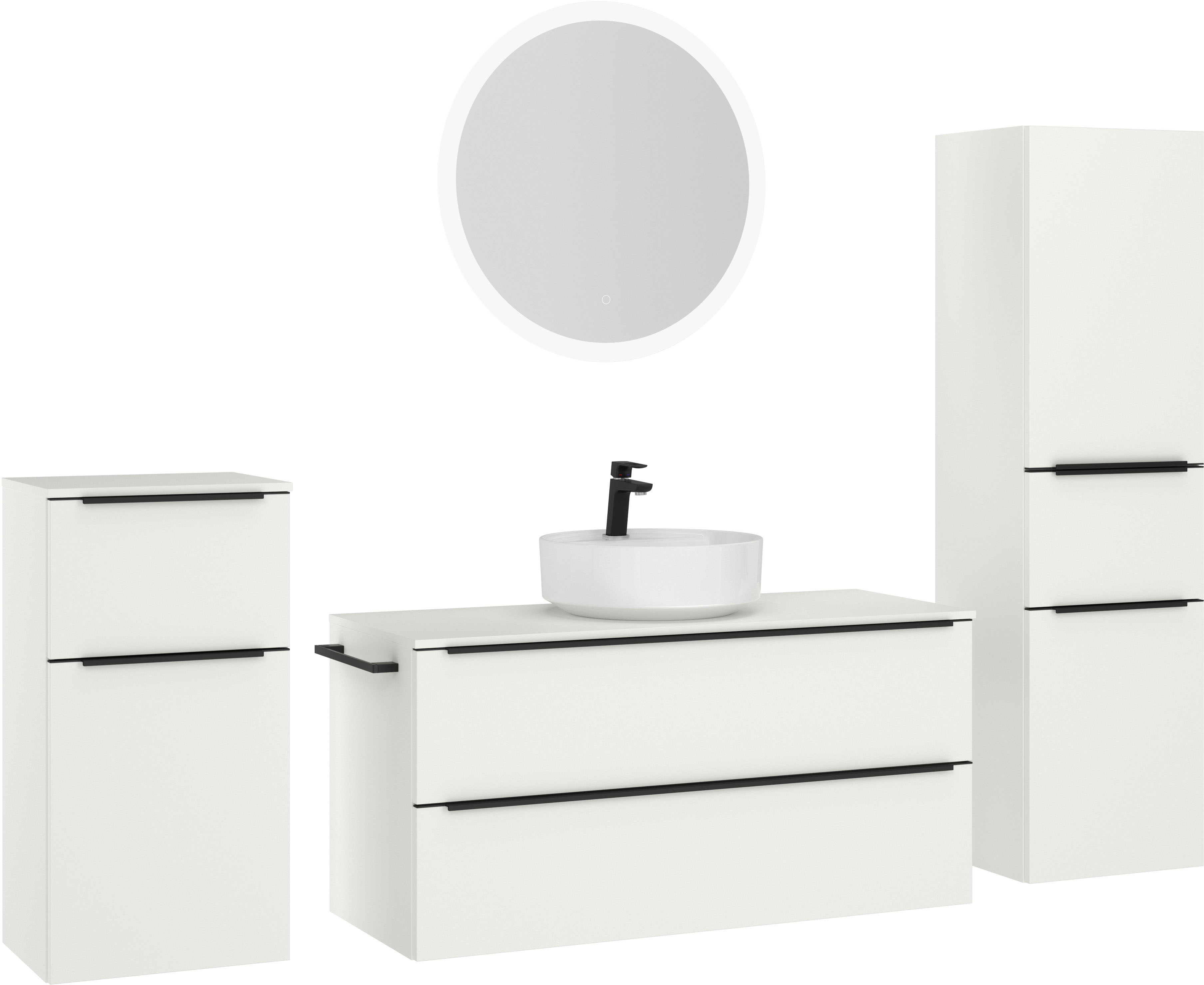 Thumbnail - nobilia Badmöbel-Set "Alvene" vormontiert, mit Soft-Close, 4 Stk. tlg.