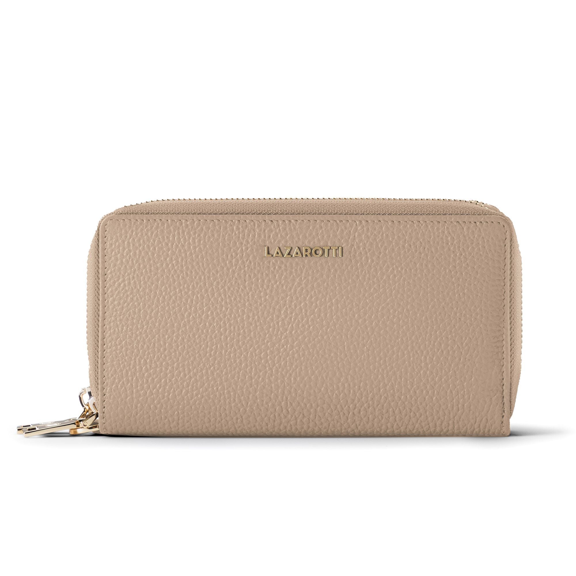 Lazarotti Geldbörse "Bologna Leather XL Double Zip-Around Geldbörse RFID Leder 20 cm"