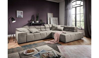 Ecksofa »Ancona incl. Kopfteilverstellung, Zierkissen B/T/H: 319/210/70 cm«