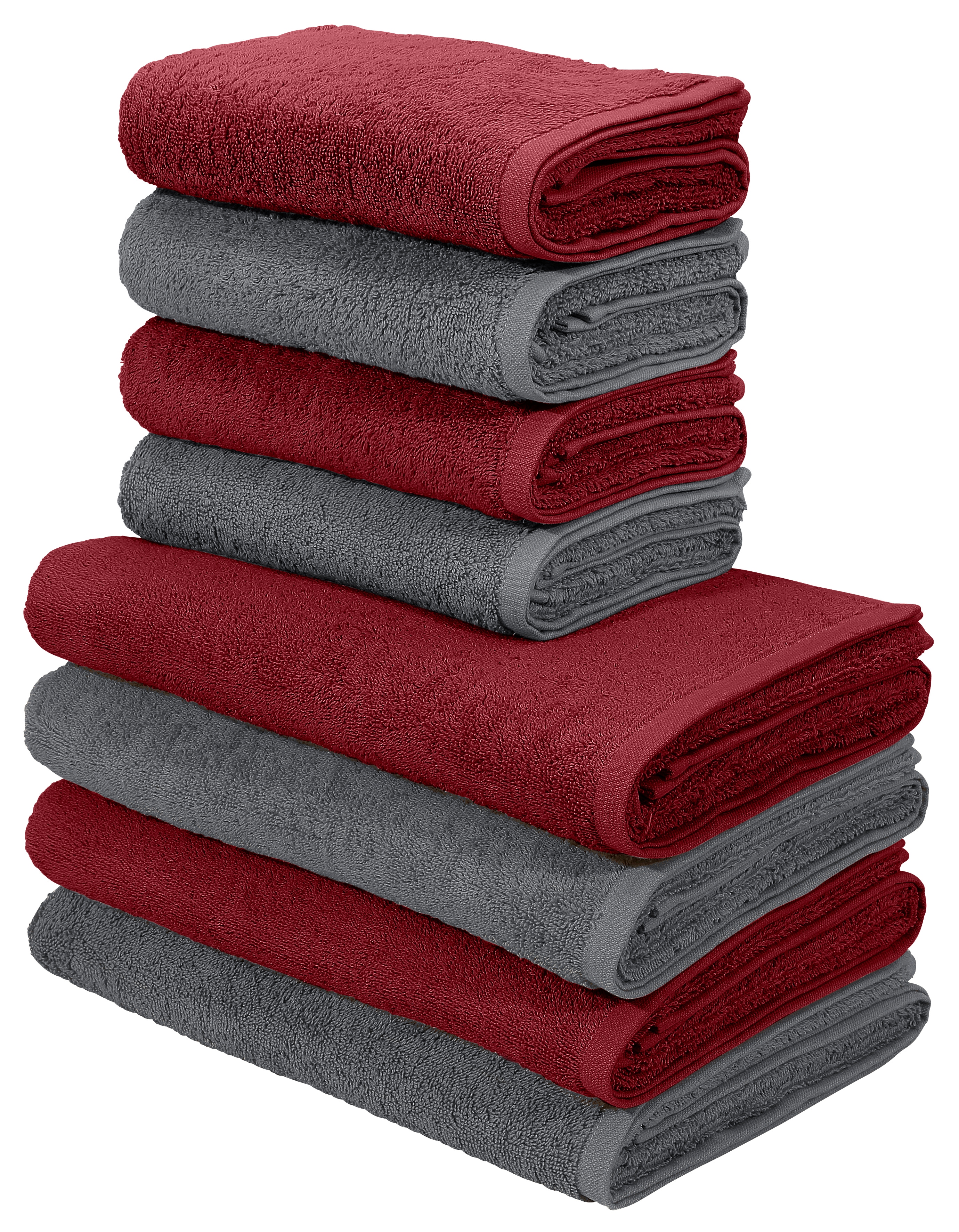 OTTO home Handtuch Set "Merida, 4 Duschtücher 70x140cm, 4 Handtücher 50x100cm" 8 Frottier kuschelig weich, einfarbig, 100% Baumwolle