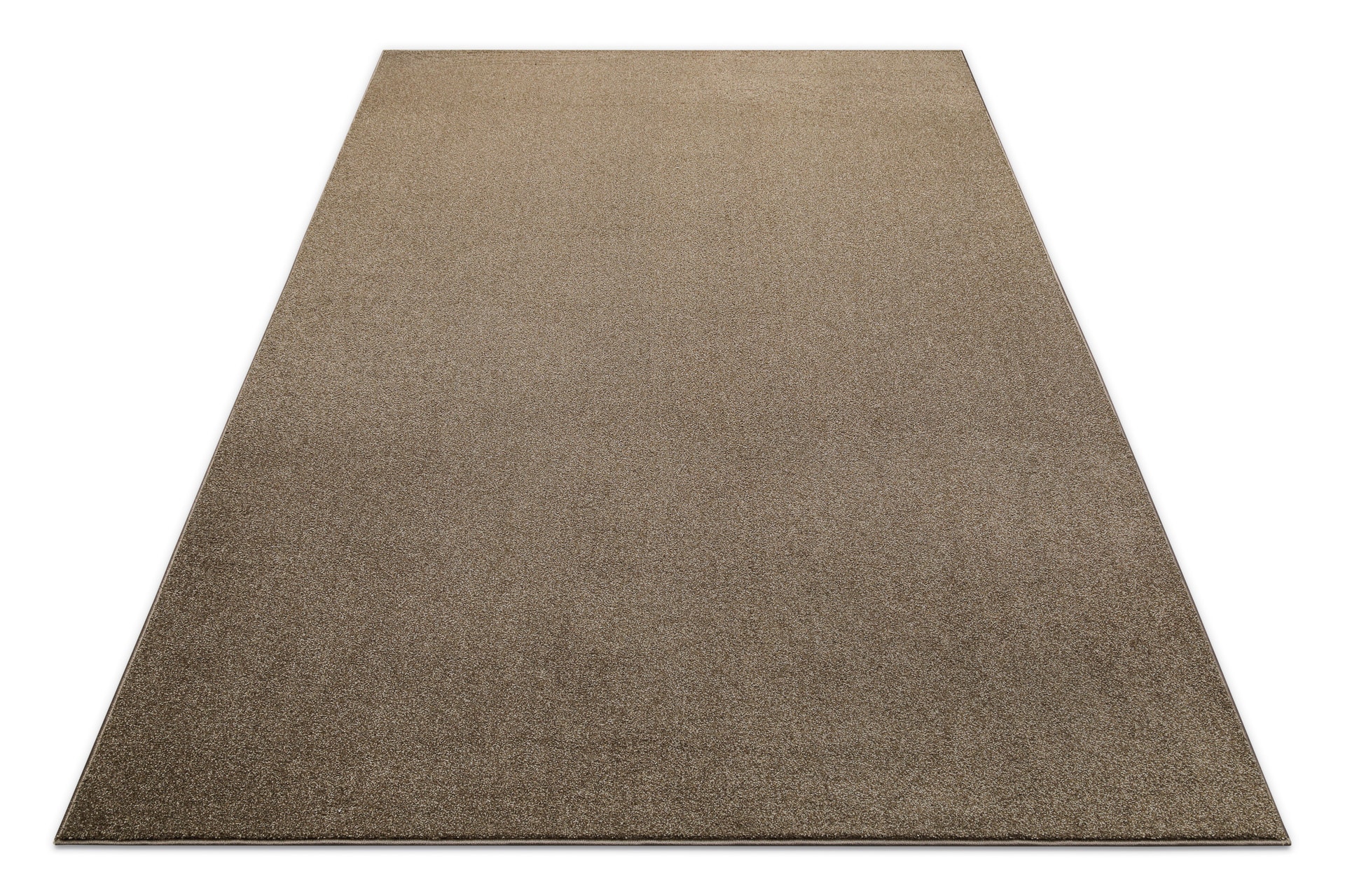 Teppich WECON HOME "Tim", braun (braun,beige,meliert), B:166cm H:12mm L:240cm, Polyester, Teppiche, Teppich, einfarbig, meliert, modern, pflegeleicht, Wohnzimmer, Schlafzimmer