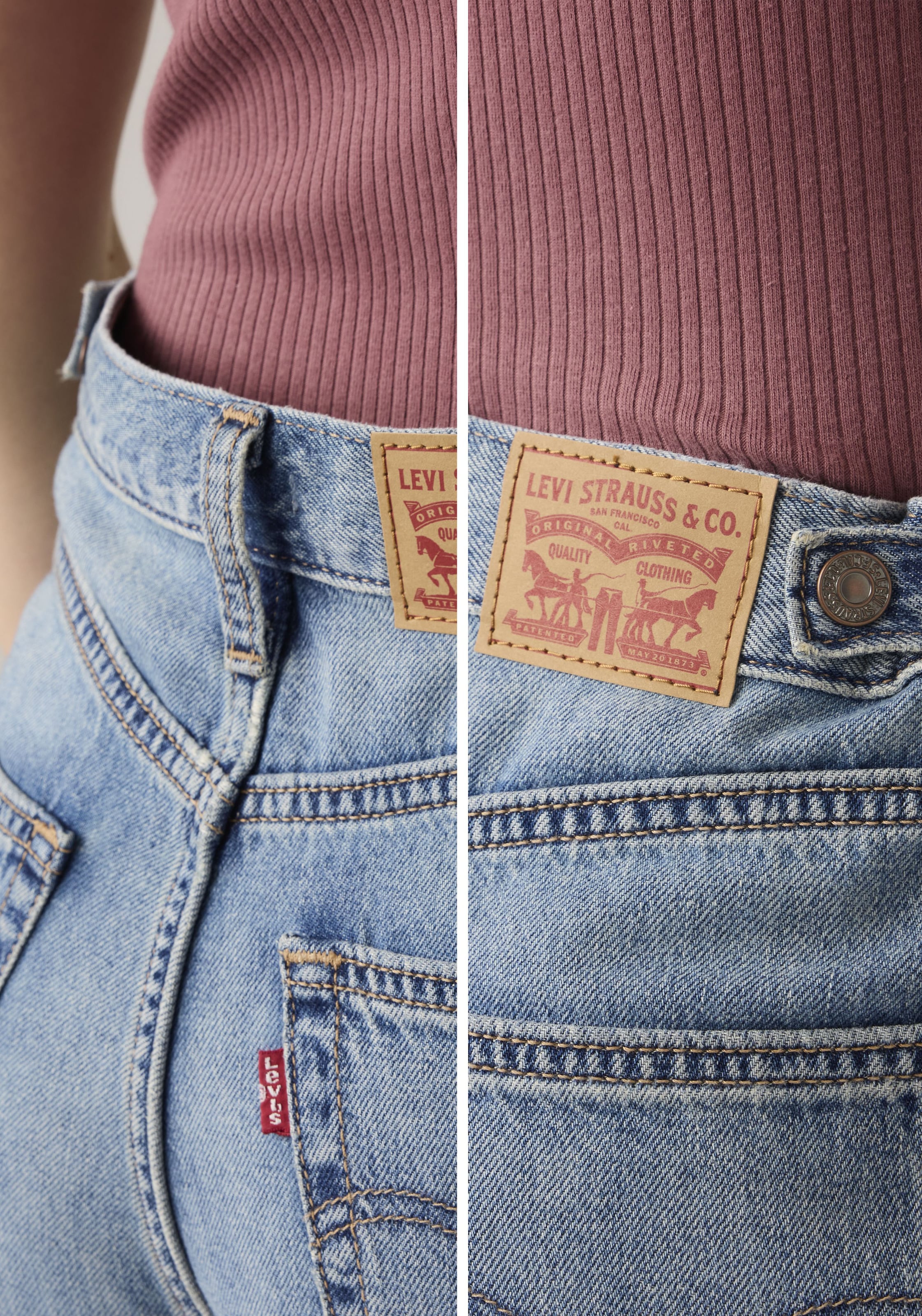 Levi's® Jeansshorts »CINCH MID THIGH SHORTS« mit hoher Leibhöhe, Baumwolldenim, loose fit