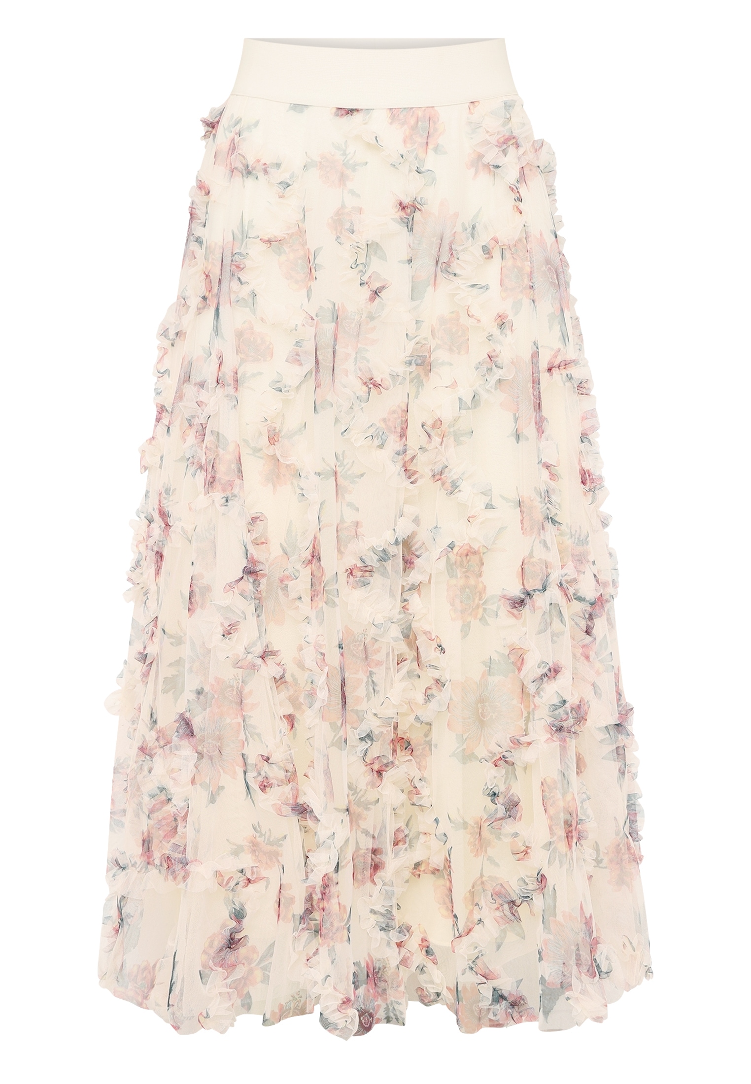 Zero Midirock »Damen mit Blumenprint« Raffungen