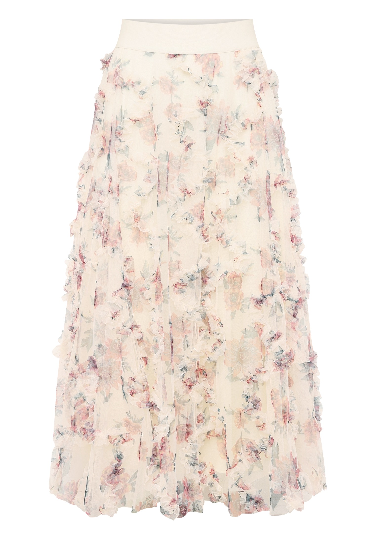 Zero Midirock "Damen mit Blumenprint" Raffungen günstig online kaufen