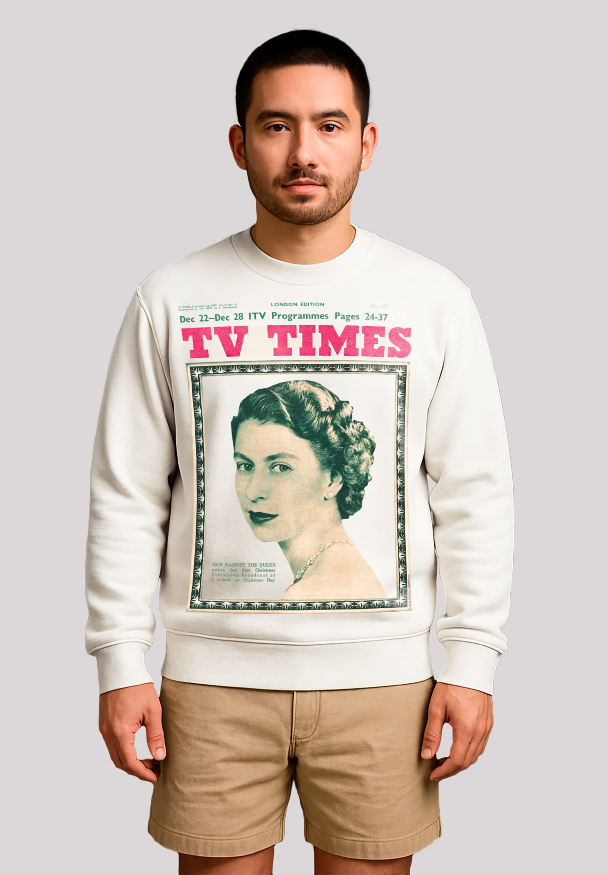 F4NT4STIC Sweatshirt »TV Times Queen Elizabeth II 1957 Cover«, Premium Qualität