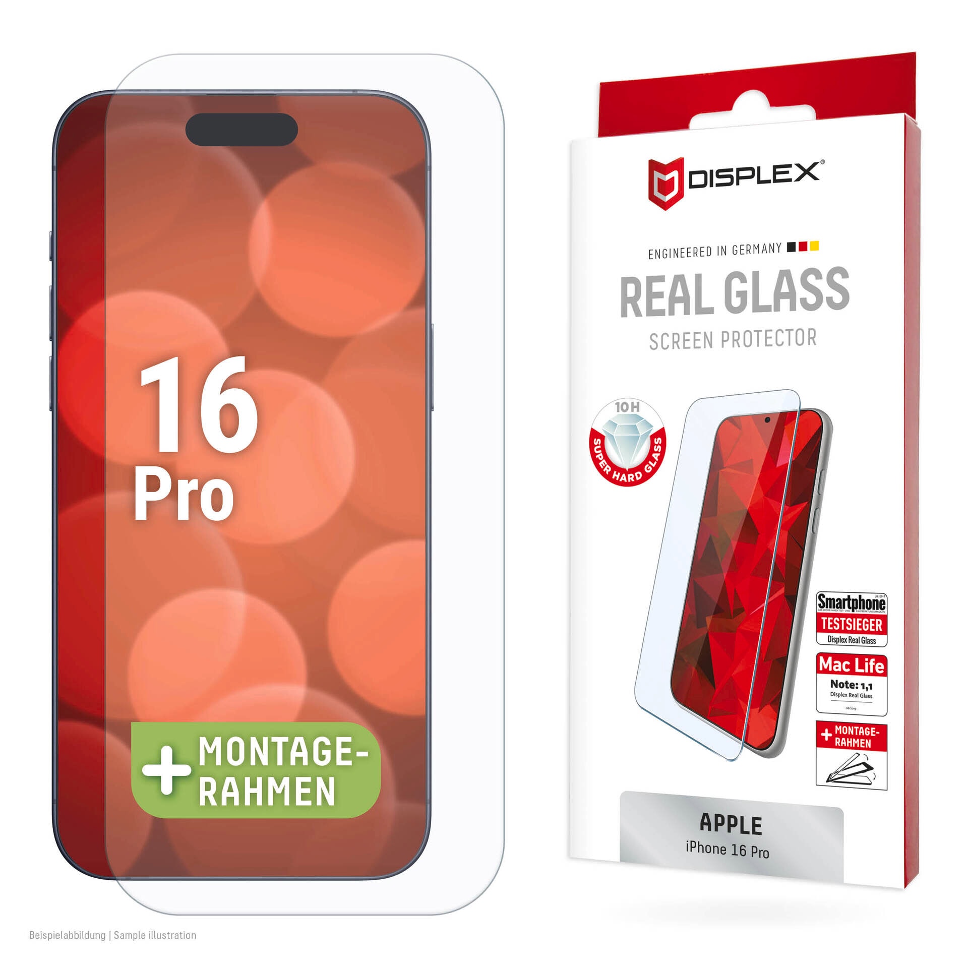 Displex Displayschutzglas »Real Glass Screen Protection«, für Apple iPhone 16 Pro,...