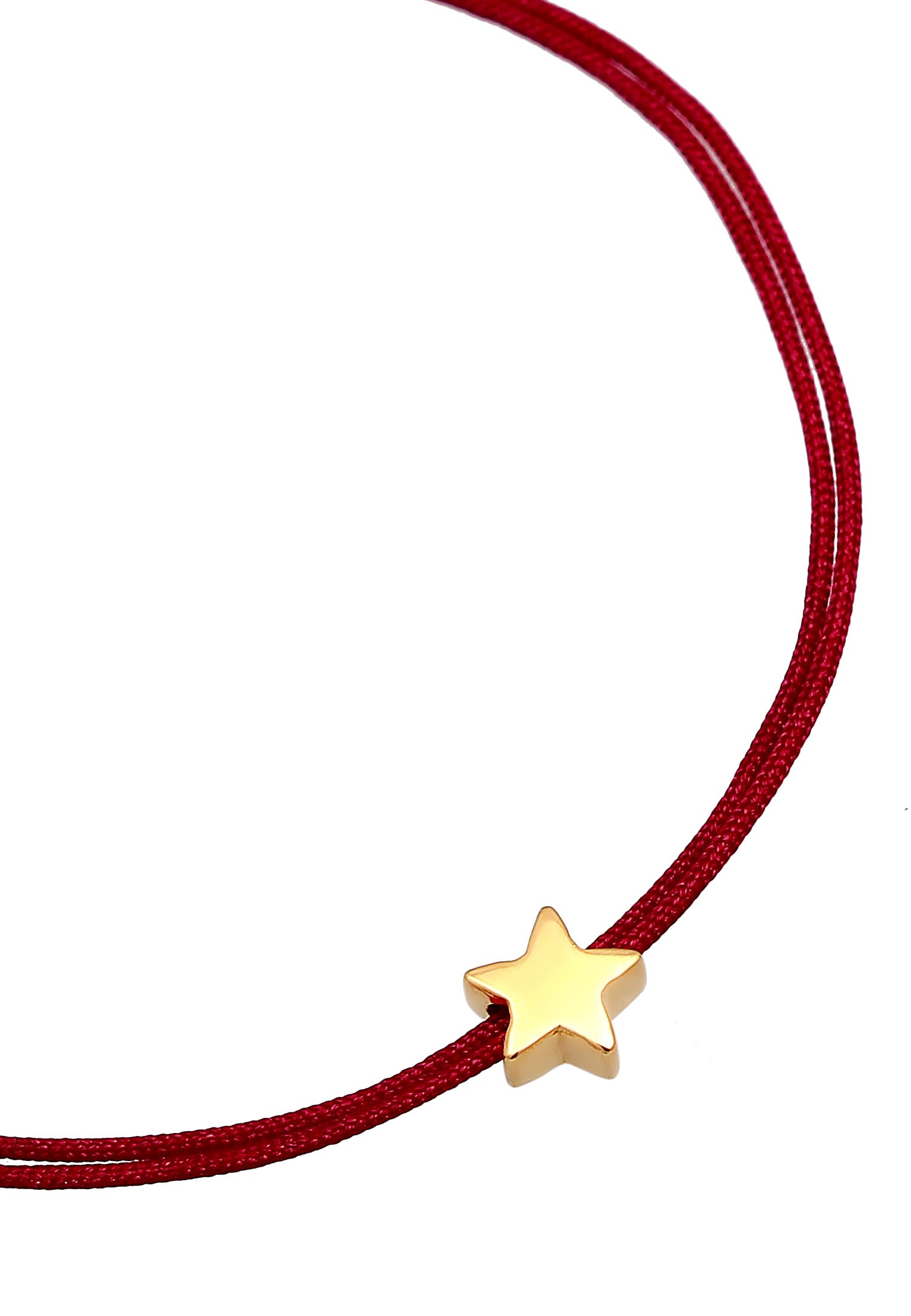 Armband ELLI "Stern Astro Textilband 925 Silber" Gr. 16, rot (dunkelrot), Armbänder, Damen, 16cm, ohne Stein, Silber 925 (Sterlingsilber), Armband 2