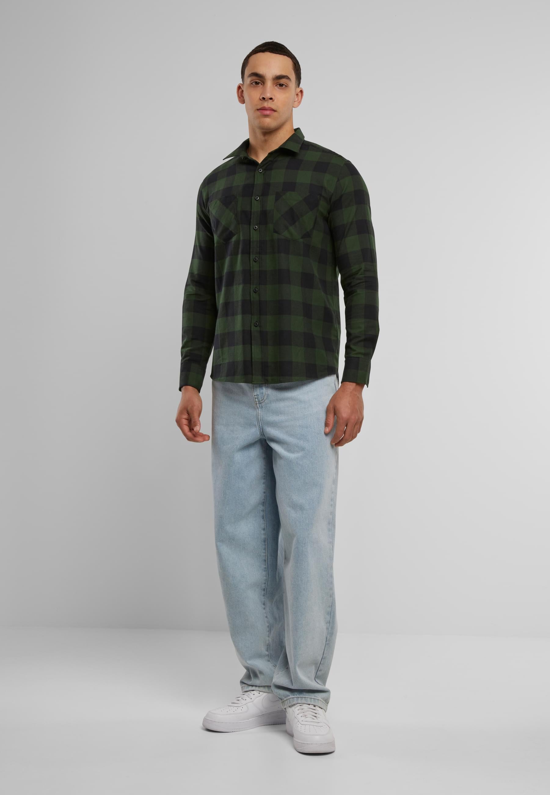 URBAN CLASSICS T-Shirt »Urban Classics Herren Checked Flanell Shirt«, (1 tlg.)