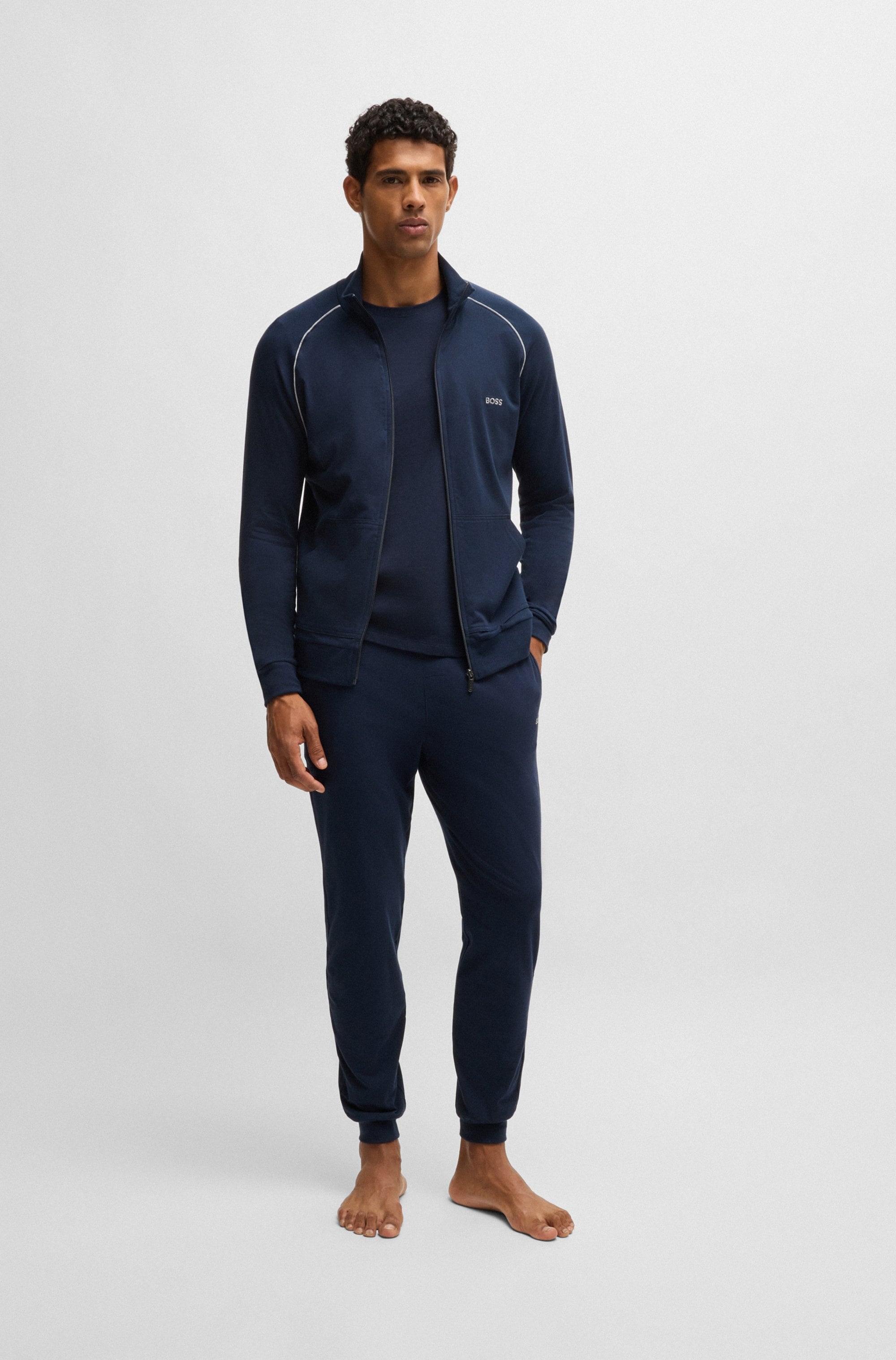 BOSS Langarmshirt »Mix&Match LS-Shirt R«, mit BOSS Stickerei auf der Brust