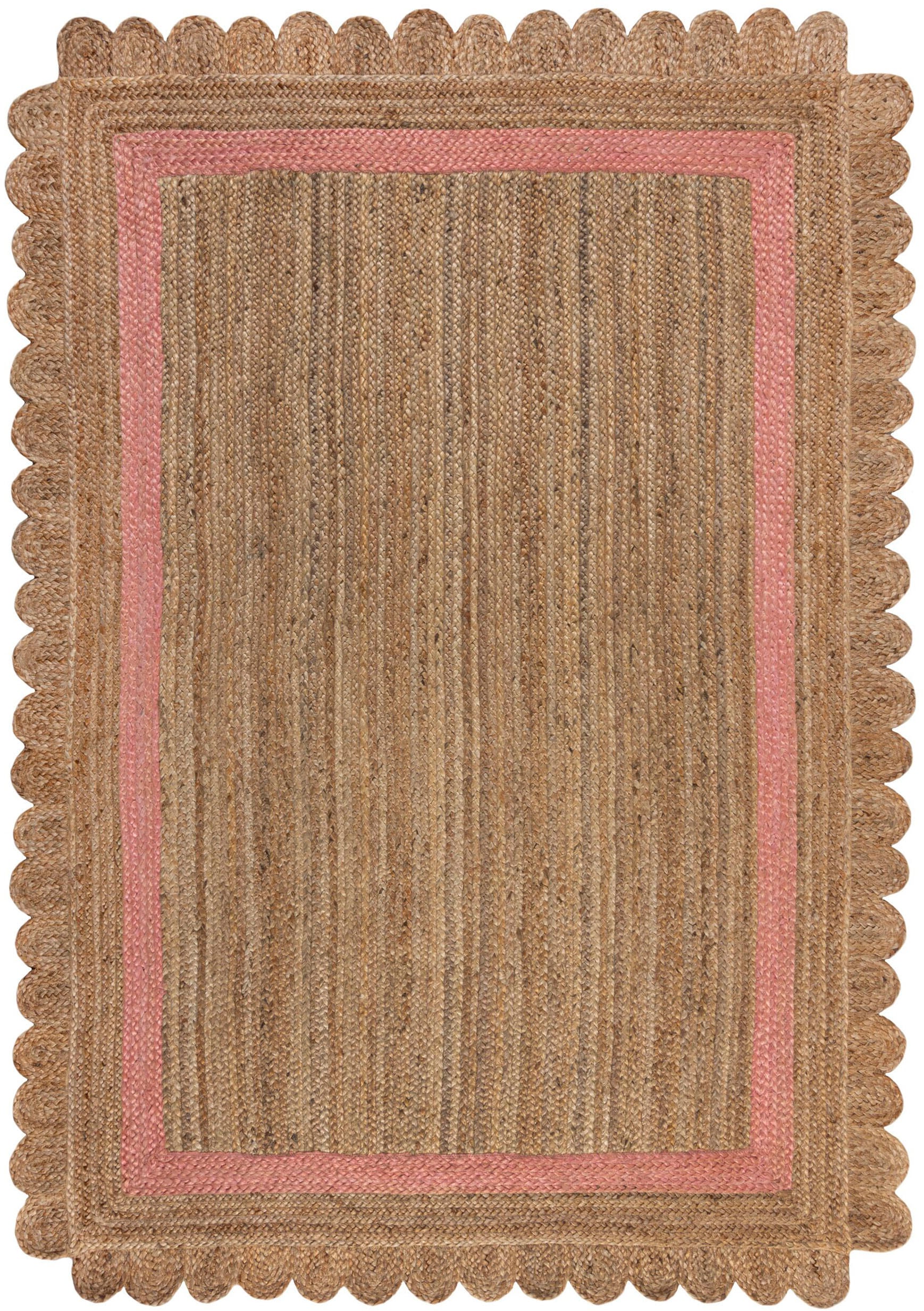 FLAIR RUGS Teppich "Grace aus Jute mit Muschelrandsaum" rechteckig 4 mm Höh günstig online kaufen
