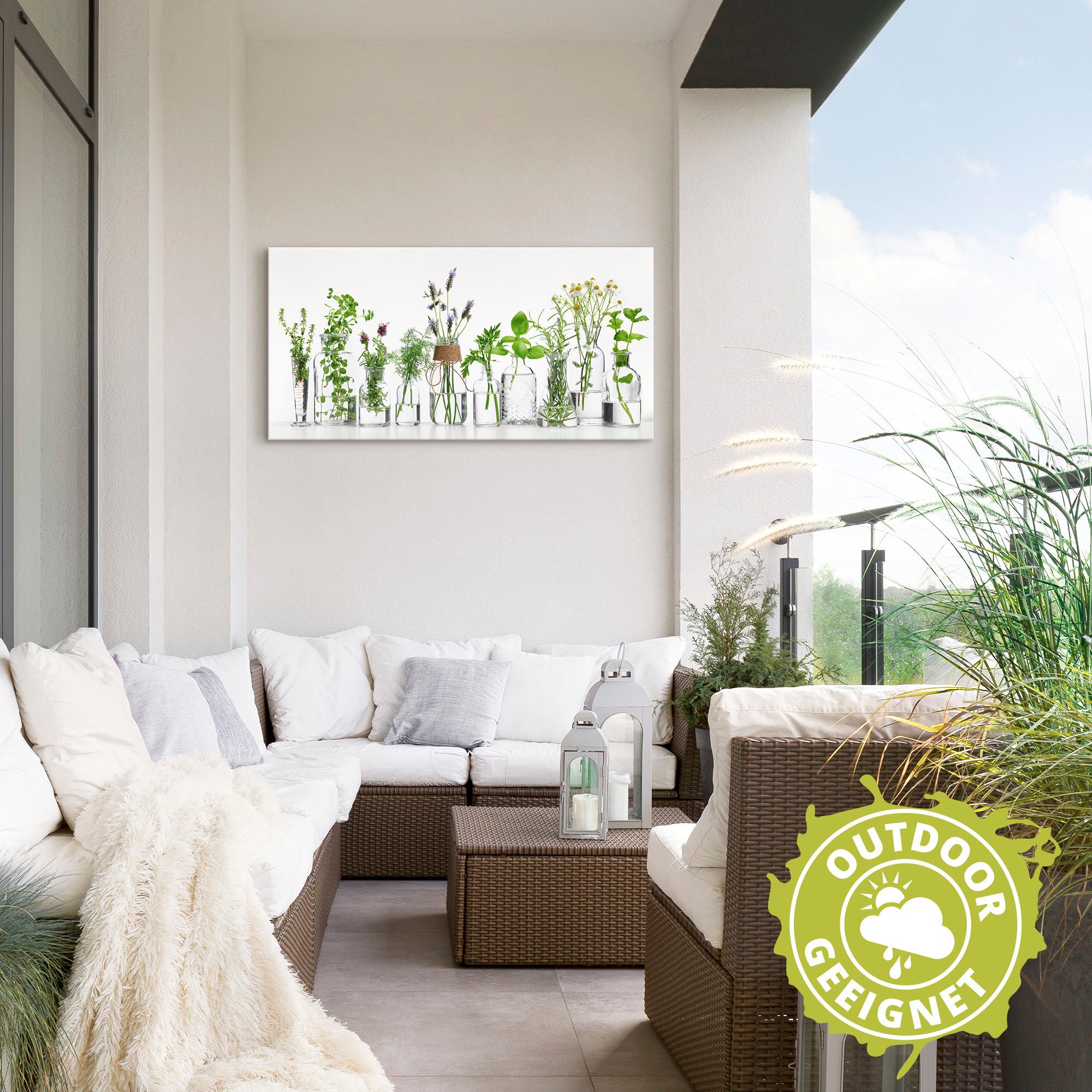 Artland Wandbild "Öle mit Kräutern" Kräuterbilder 1 Stk. tlg. als Alubild, günstig online kaufen