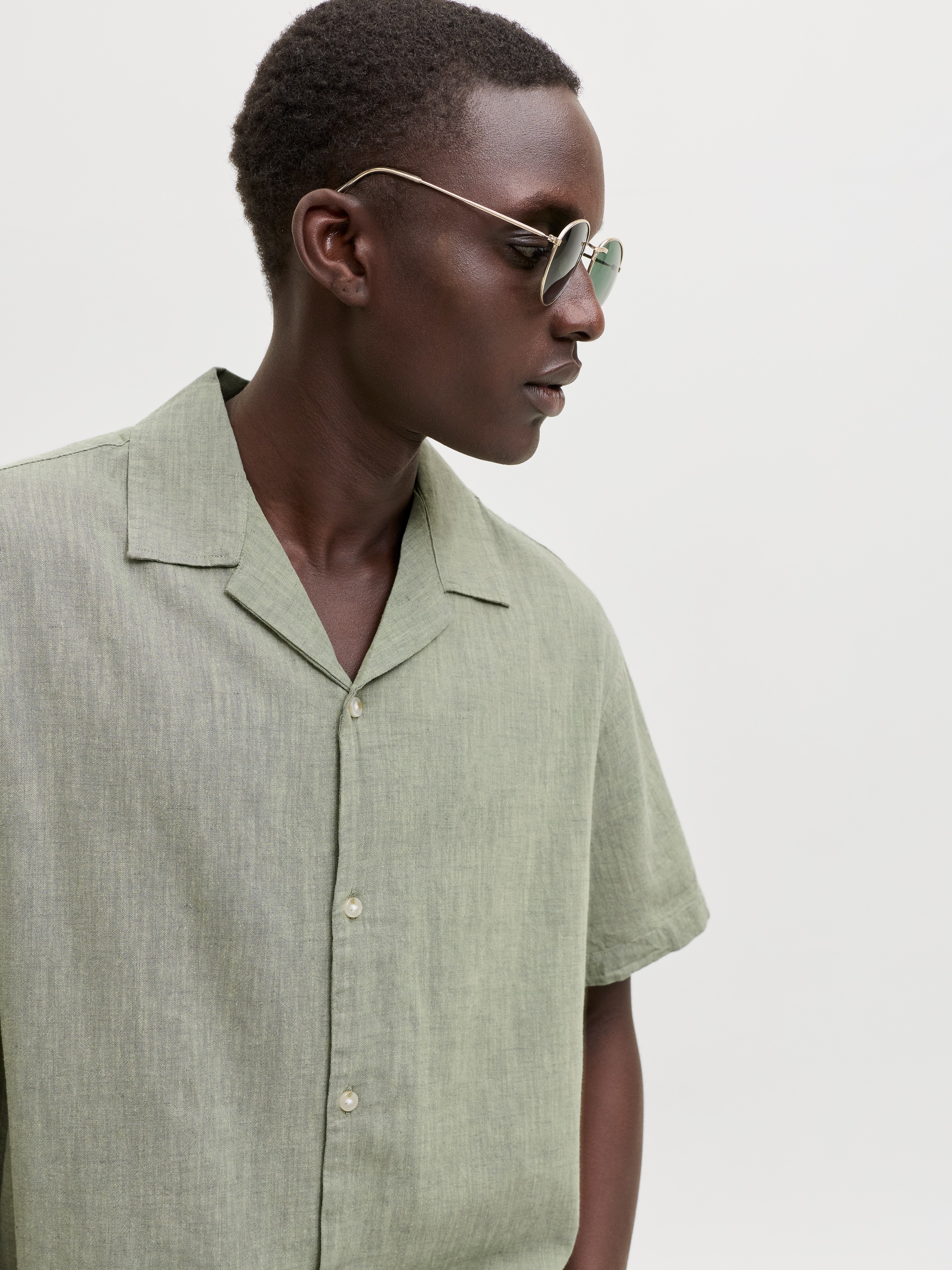 Jack & Jones Kurzarmhemd "JJESUMMER LINEN BLEND RESORT SHIRT SS SN" Baumwol günstig online kaufen