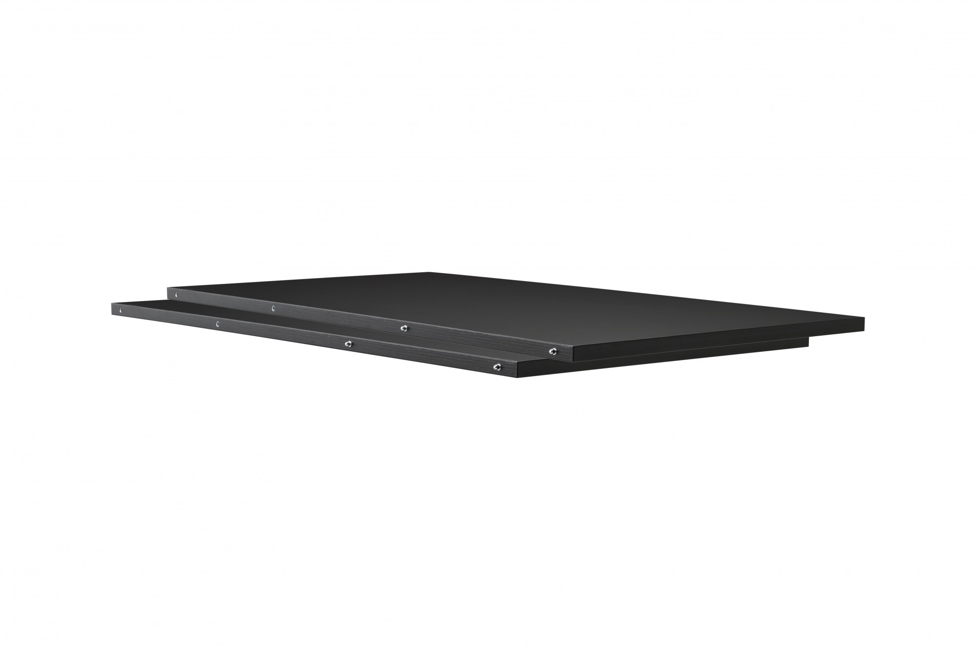 Esstisch HAMMEL FURNITURE "Join XXL, ausziehbar 220-541cm, mit 6 Einlegeplatten - bis 18 Personen", schwarz, B:267cm H:75cm, Tischplatte: Schwarzes Fenix-Laminat. Kanten aus massiver Eiche, schwarz gebeizt. Mit nanobehandeltem Laminat, einer matten, seidi 3