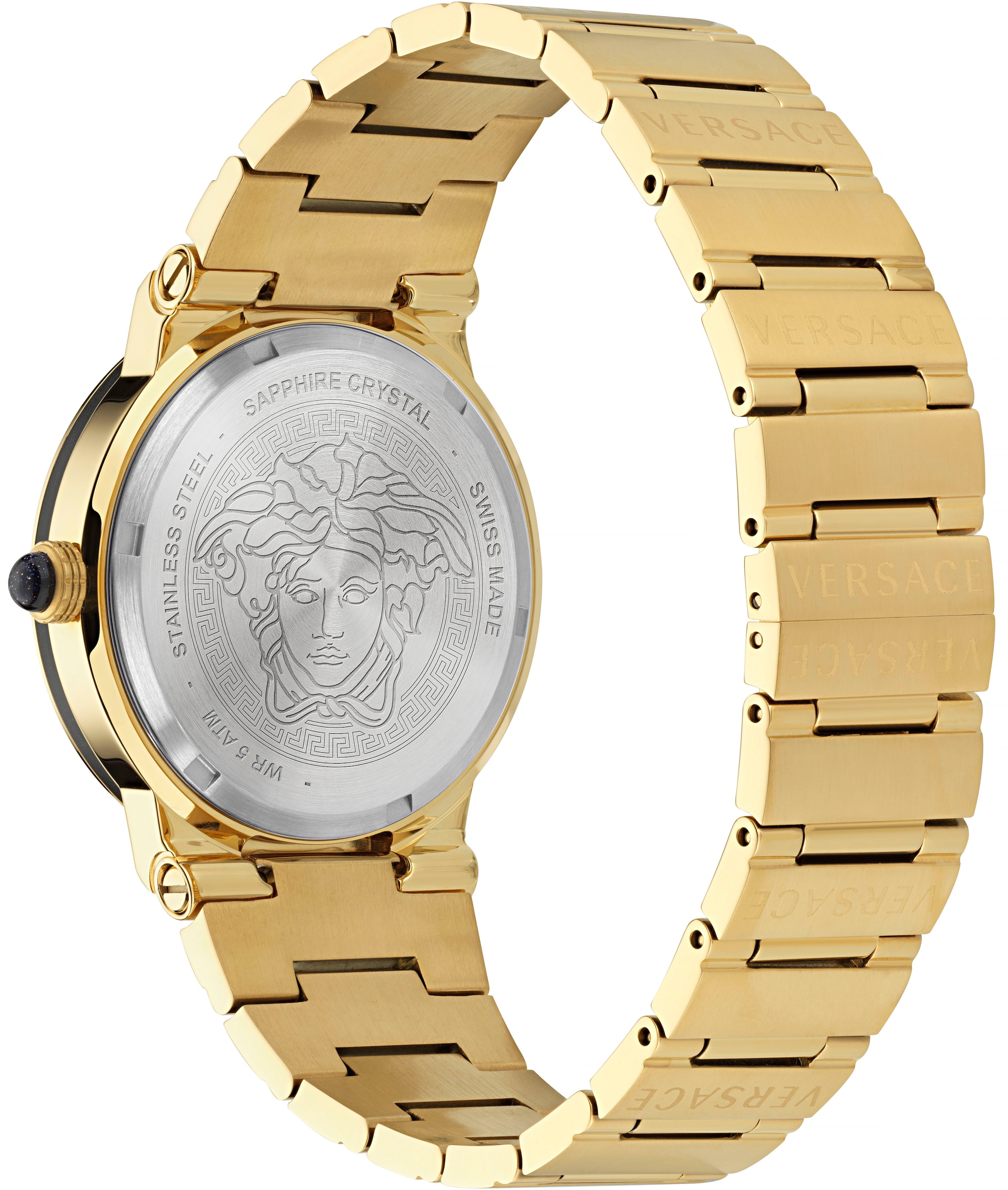 Versace Quarzuhr »GRECA LOGO MOONPHASE, VE7G00323«, Armbanduhr, Damenuhr, Saphirglas, Datum, Swiss Made, Mondphase