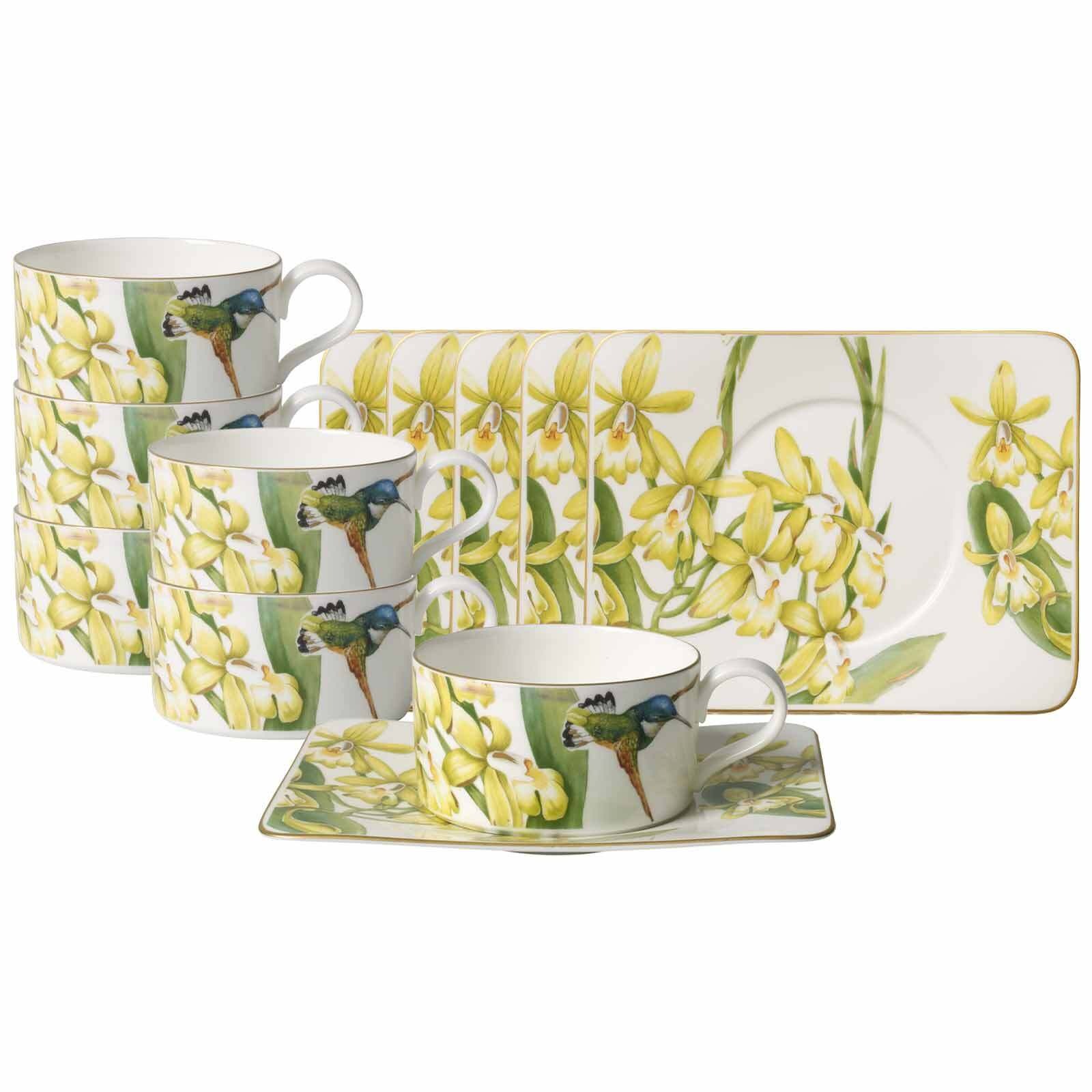 Villeroy & Boch Tasse "Teetassen mit Untertassen Amazonia 230 ml 6er Set bunt" Spülmaschinenfest