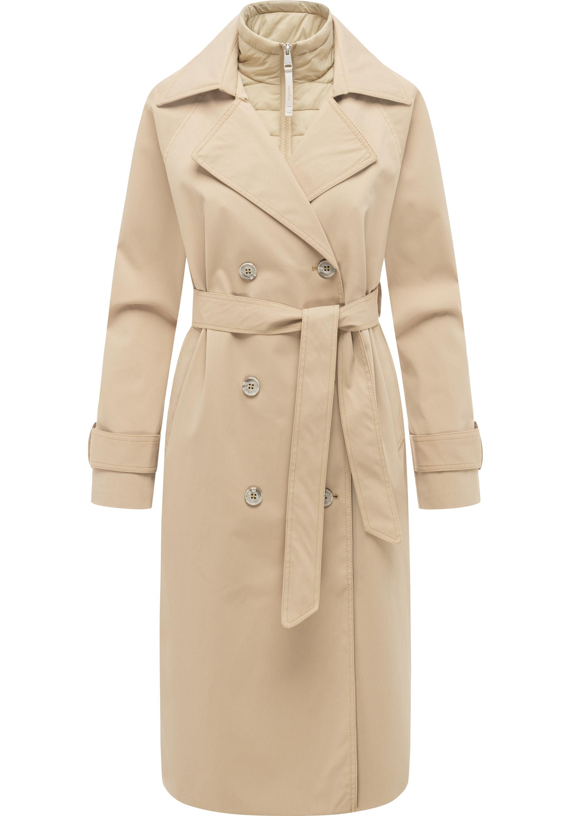 Ragwear Langmantel "Trenchie Y" Leichter Übergangsmantel Trenchcoat mit Gürtel, wasserdicht