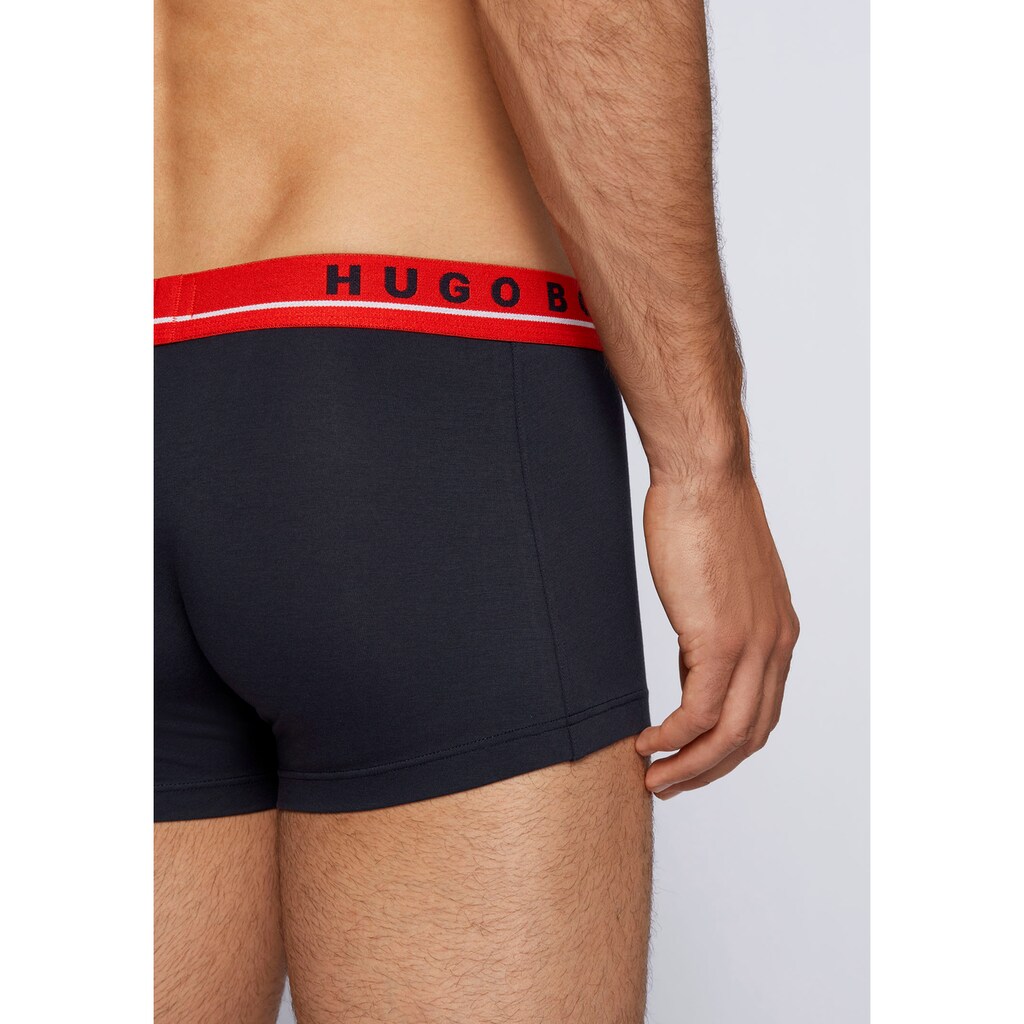 Herrenmode Herrenwäsche BOSS Boxer, (3 St.), kontrast Logo Webbund navy-rot + navy-blau + navy Herrenmode Herrenwäsche BOSS Boxer, (3 St.), kontrast Logo Webbund navy-rot + navy-blau + navy