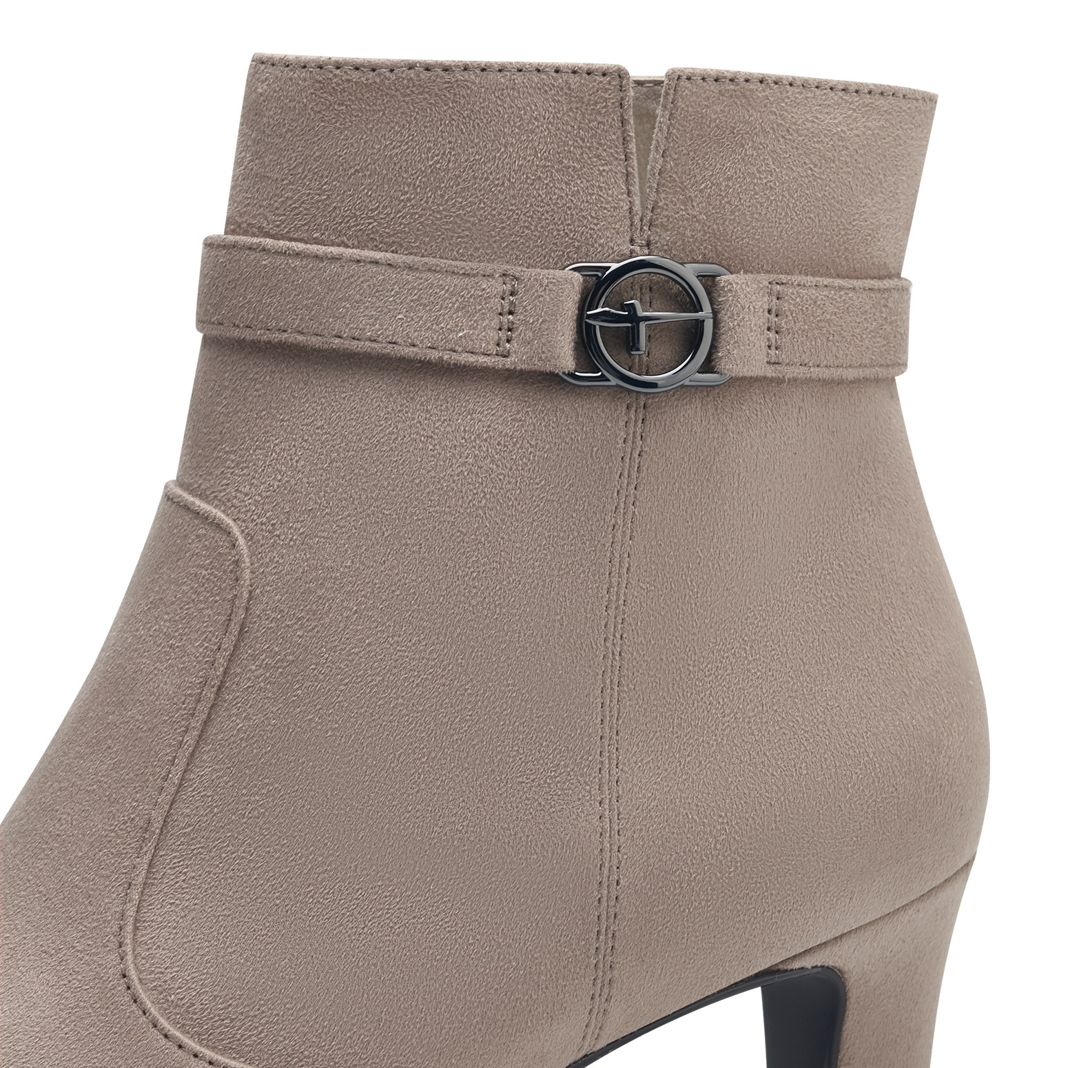 Tamaris Stiefelette, Trichterabsatz, Abendschuh mit elegantem Zierriemchen mit Logoemblem