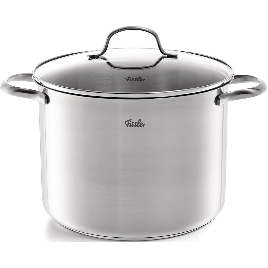 Fissler Topf-Set »San Francisco«, Edelstahl 18/10, (Set, 9 tlg., Bratentopf 20 cm, je 1 Kochtopf 16/20/24 cm, Stielkasserolle 16 cm), Geeignet für alle Herdarten, Induktion